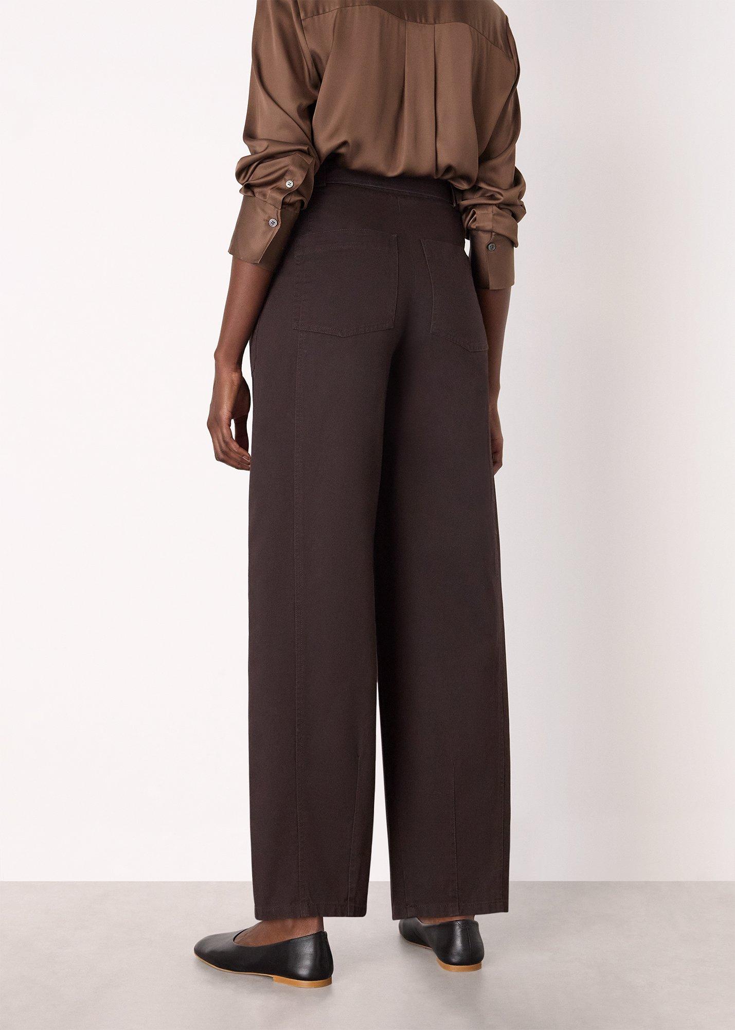 Belted Cotton Barrel Trouser