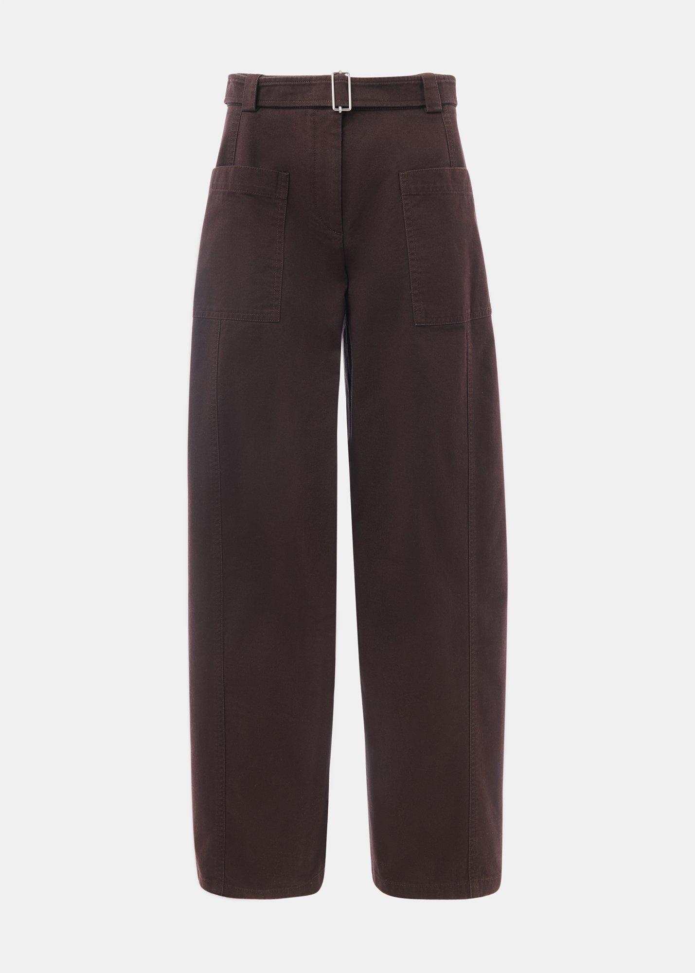 Belted Cotton Barrel Trouser