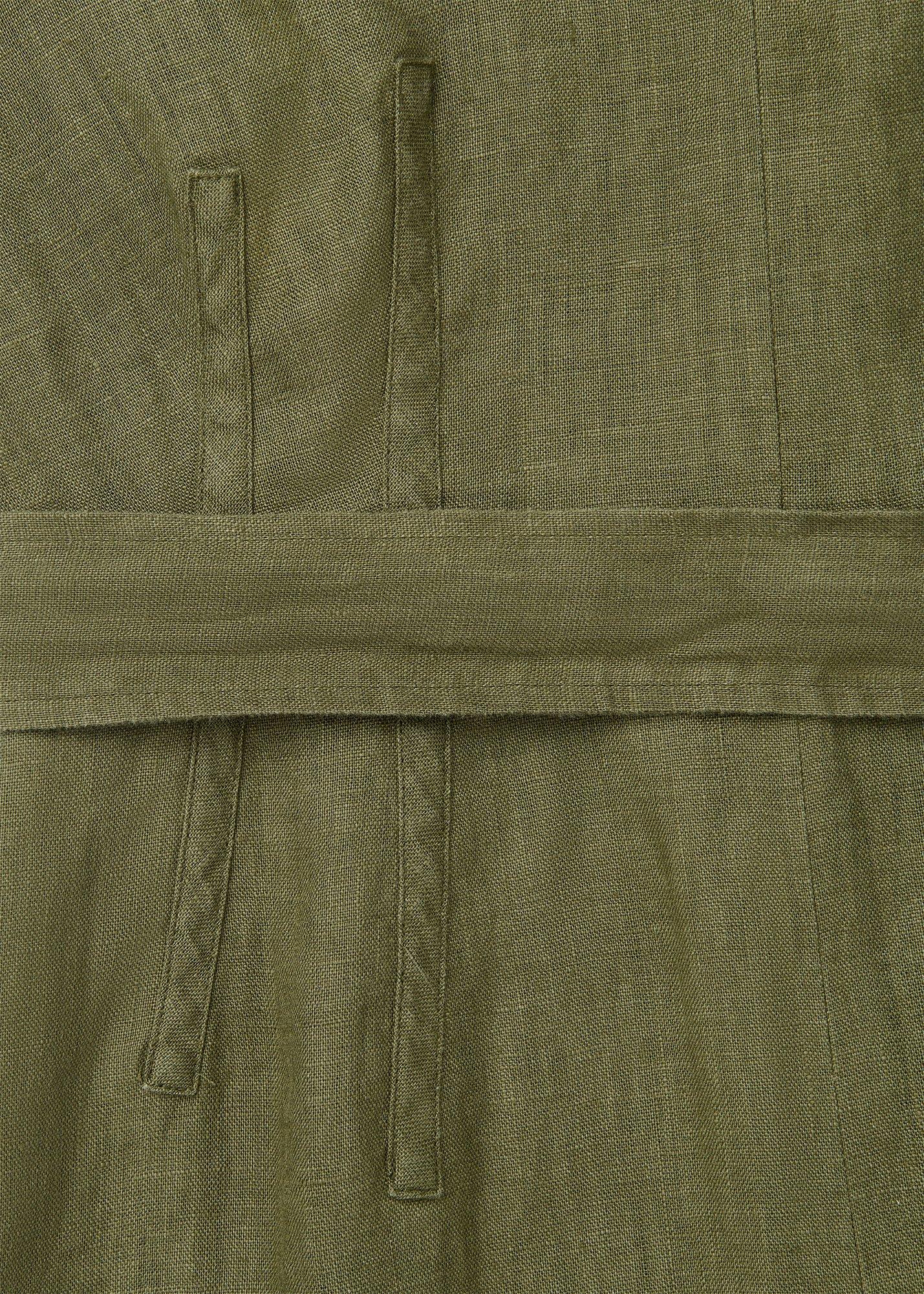 Petite Belted Seamed Linen Jumpsuit