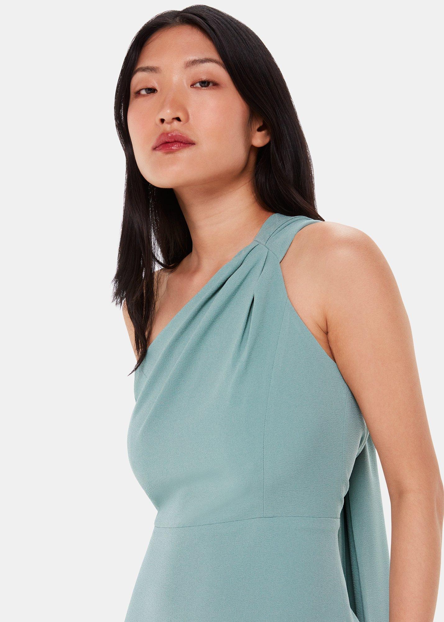 Sage Green Bethan One Shoulder Maxi Dress