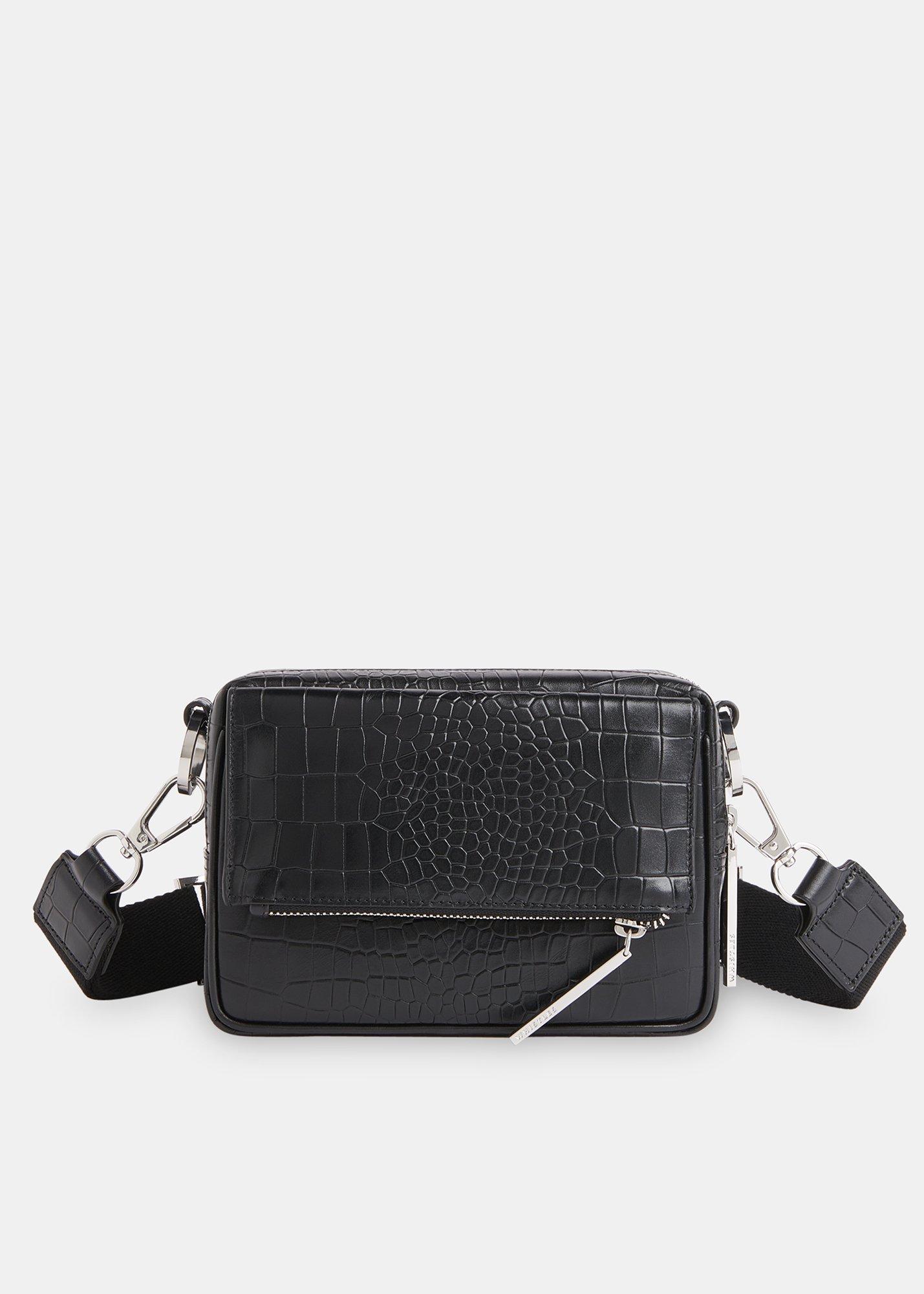 Black Bibi Croc Crossbody Bag
