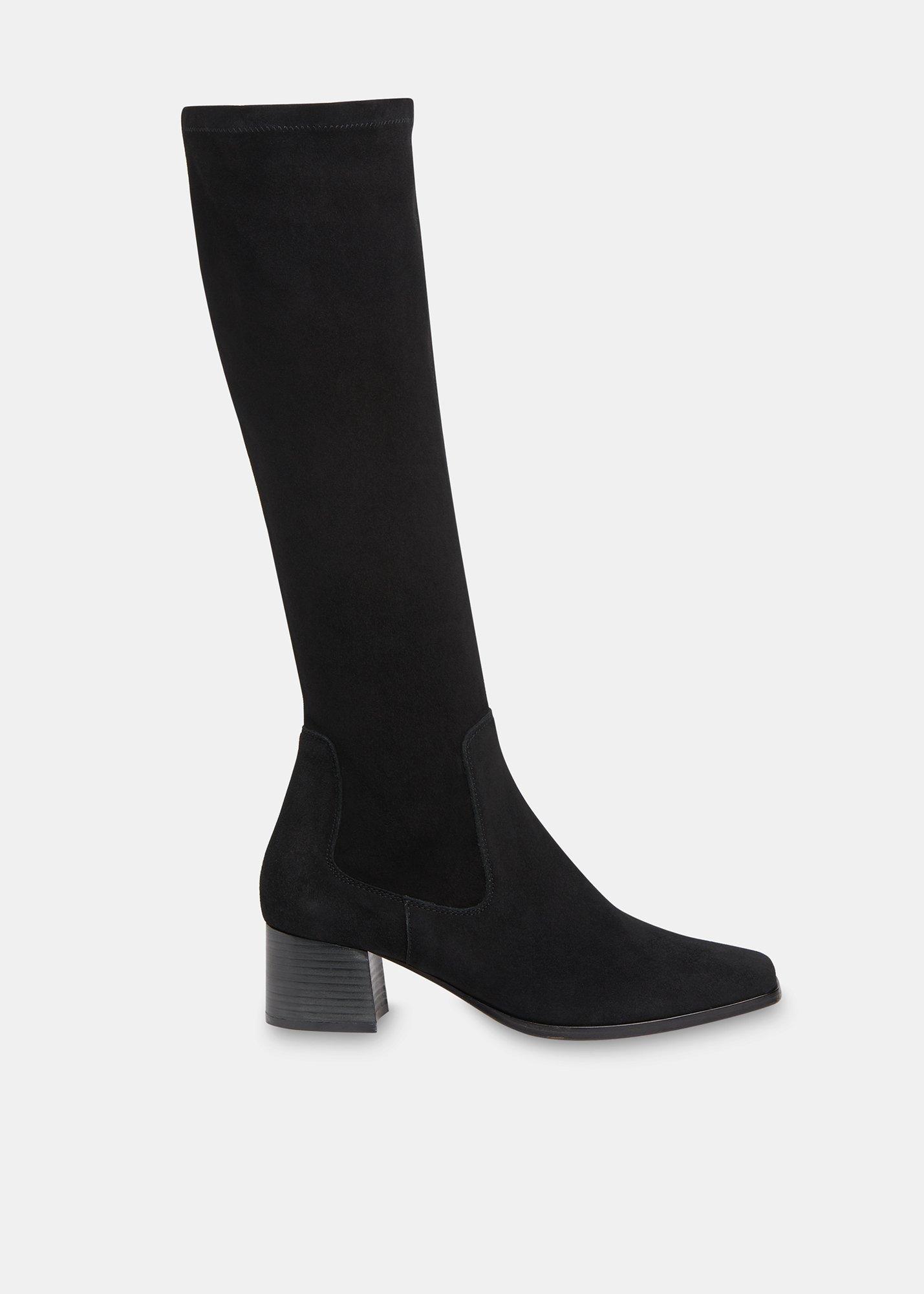 Black Blaire Stretch Knee High Boot
