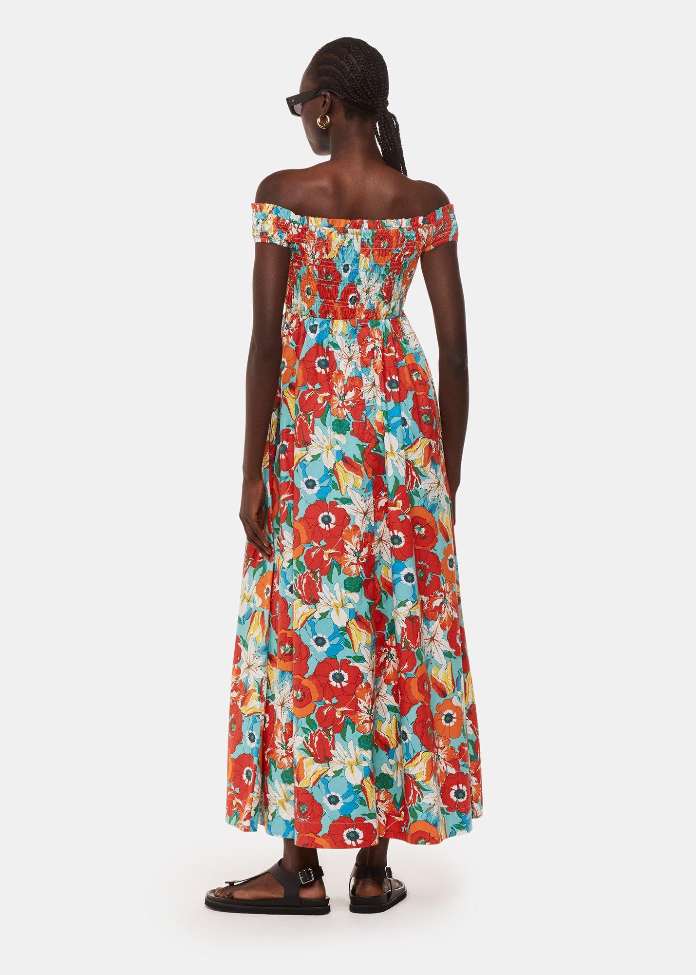 Multicolour Blossom Tulips Bardot Dress