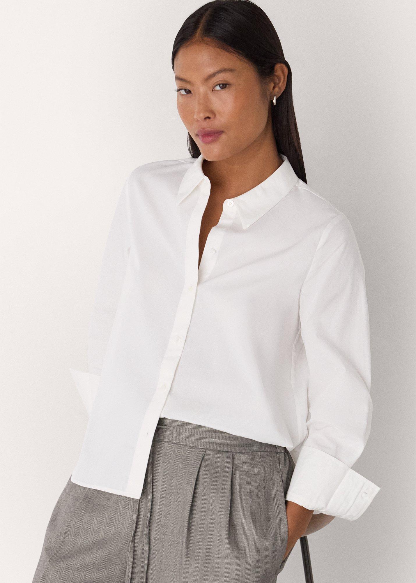 White Boxy Cotton Shirt