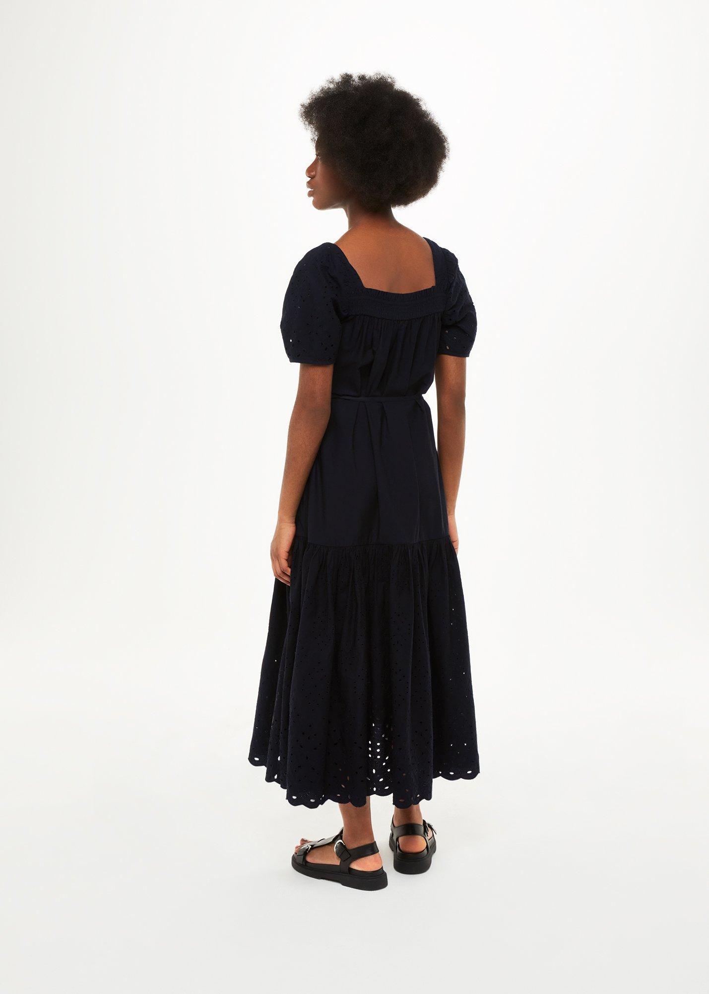 Black Broderie Poplin Trapeze Dress