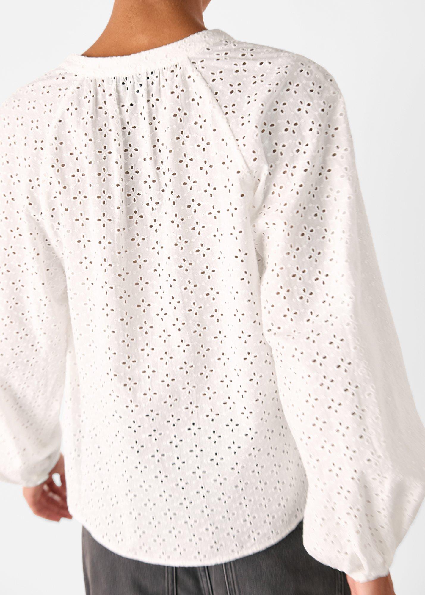 Broderie V Neck Blouse