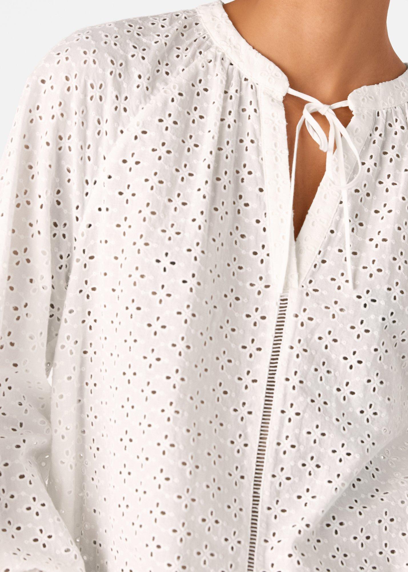 Broderie V Neck Blouse