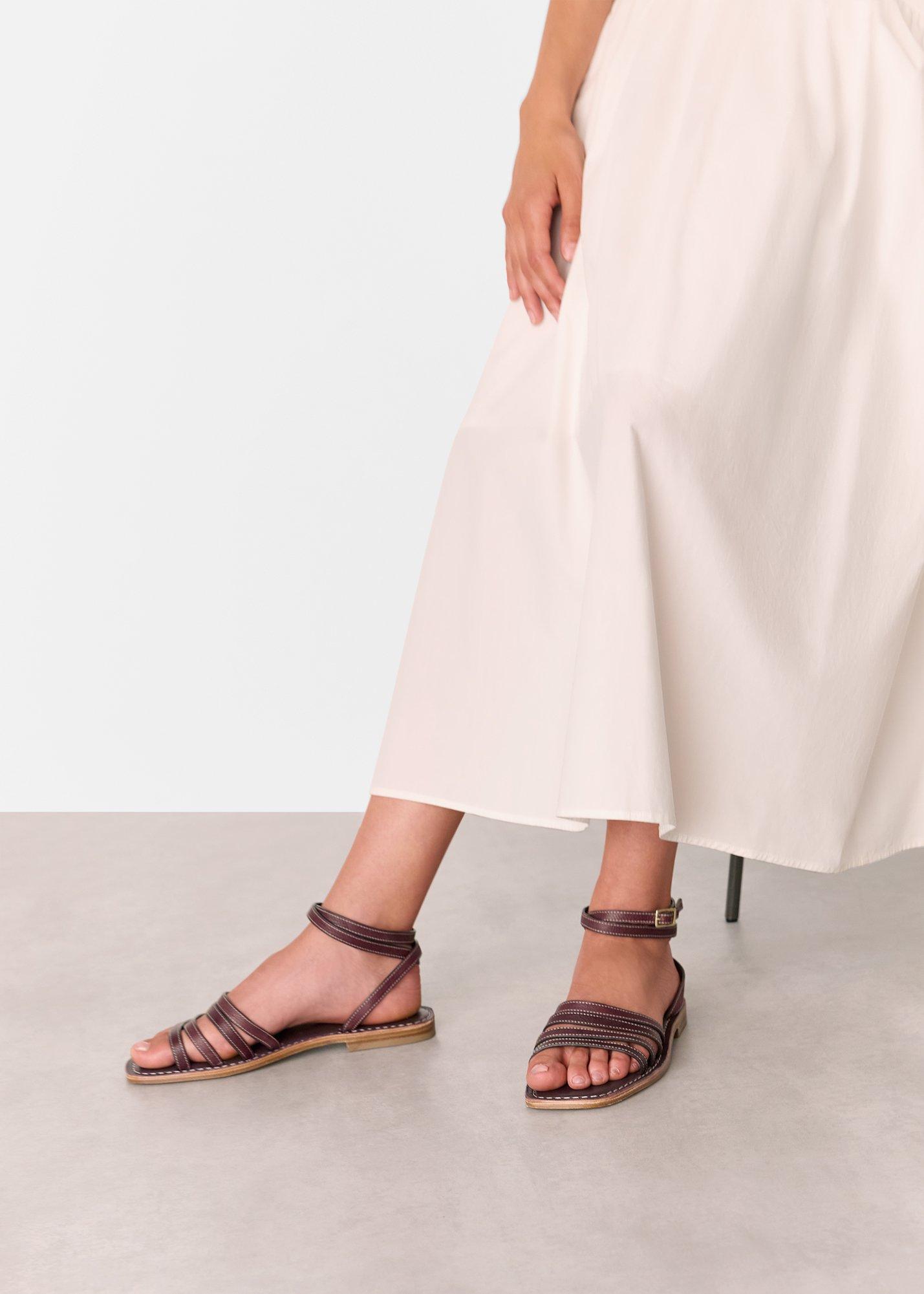 Aubergine Bruna Strappy Sandal