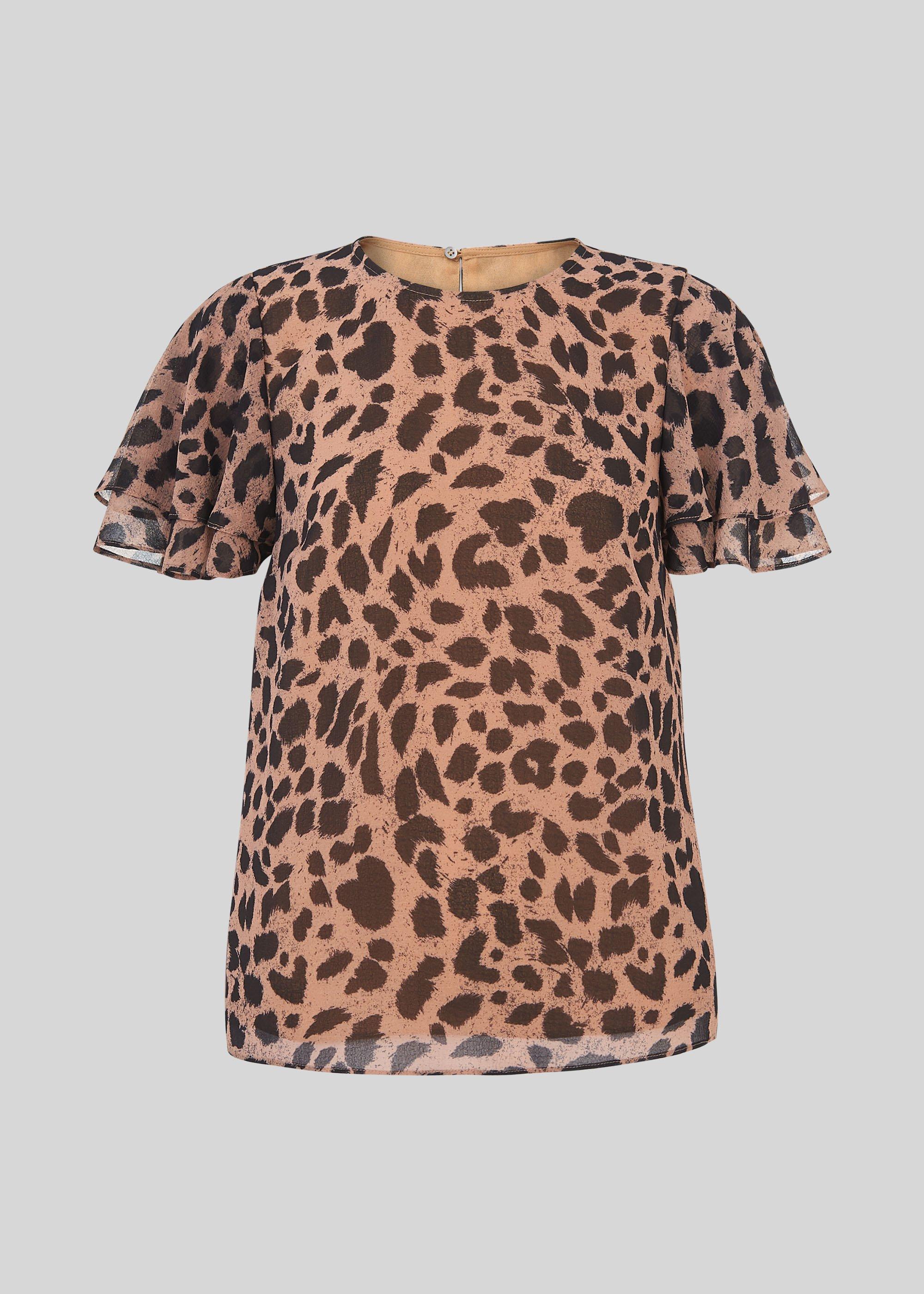 Brushed Cheetah Shell Top Leopard Print