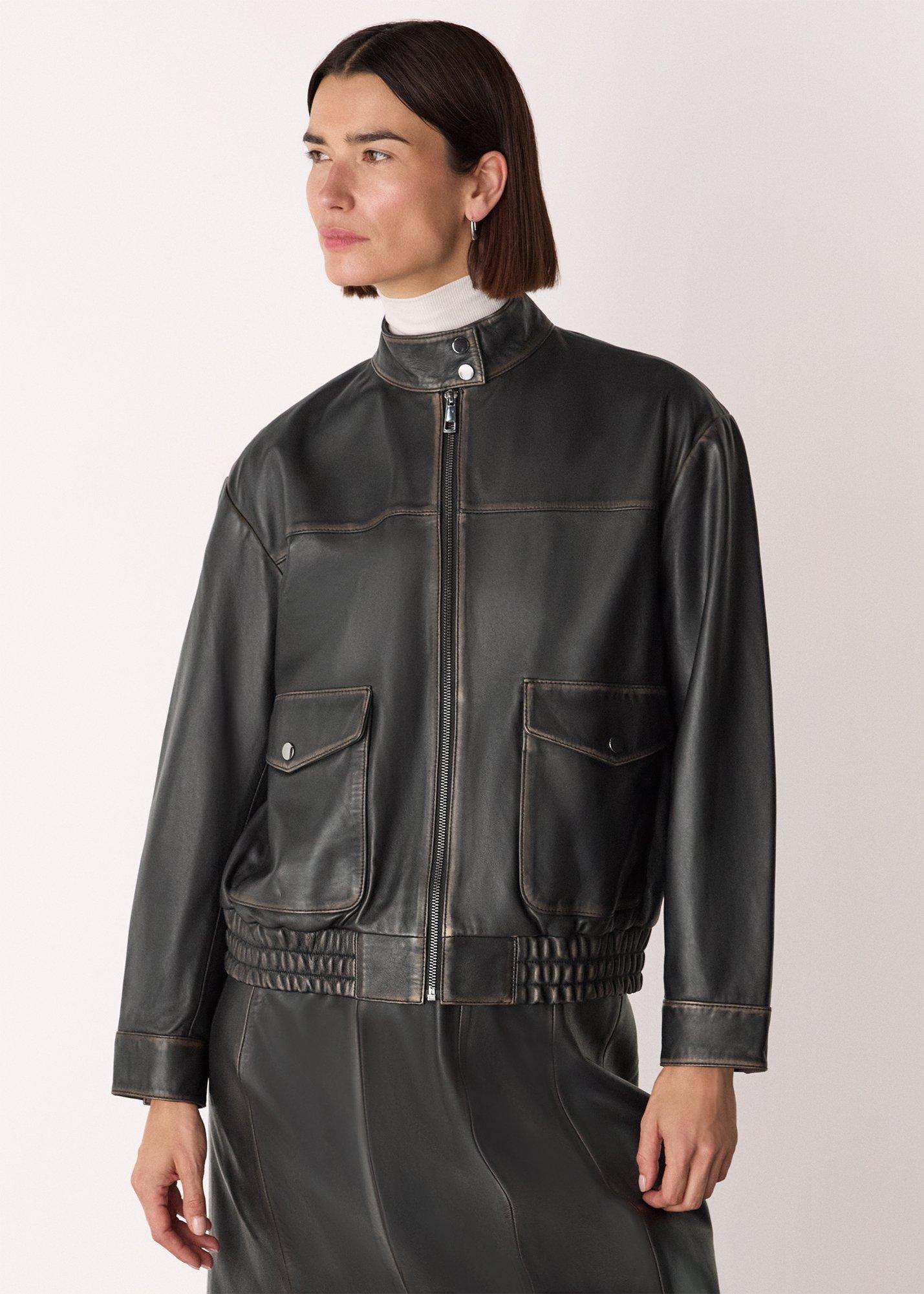 Burnished Leather Bomber