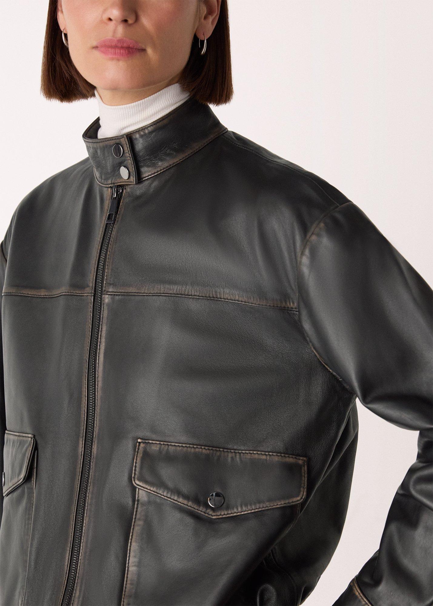Burnished Leather Bomber