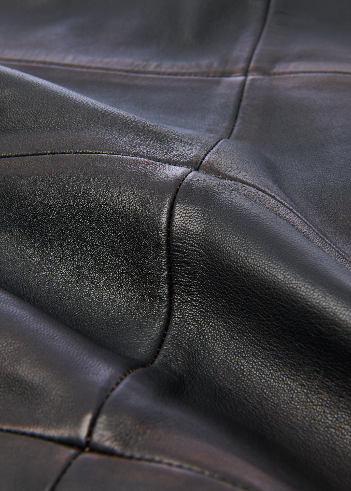 Burnished Leather Midi Skirt