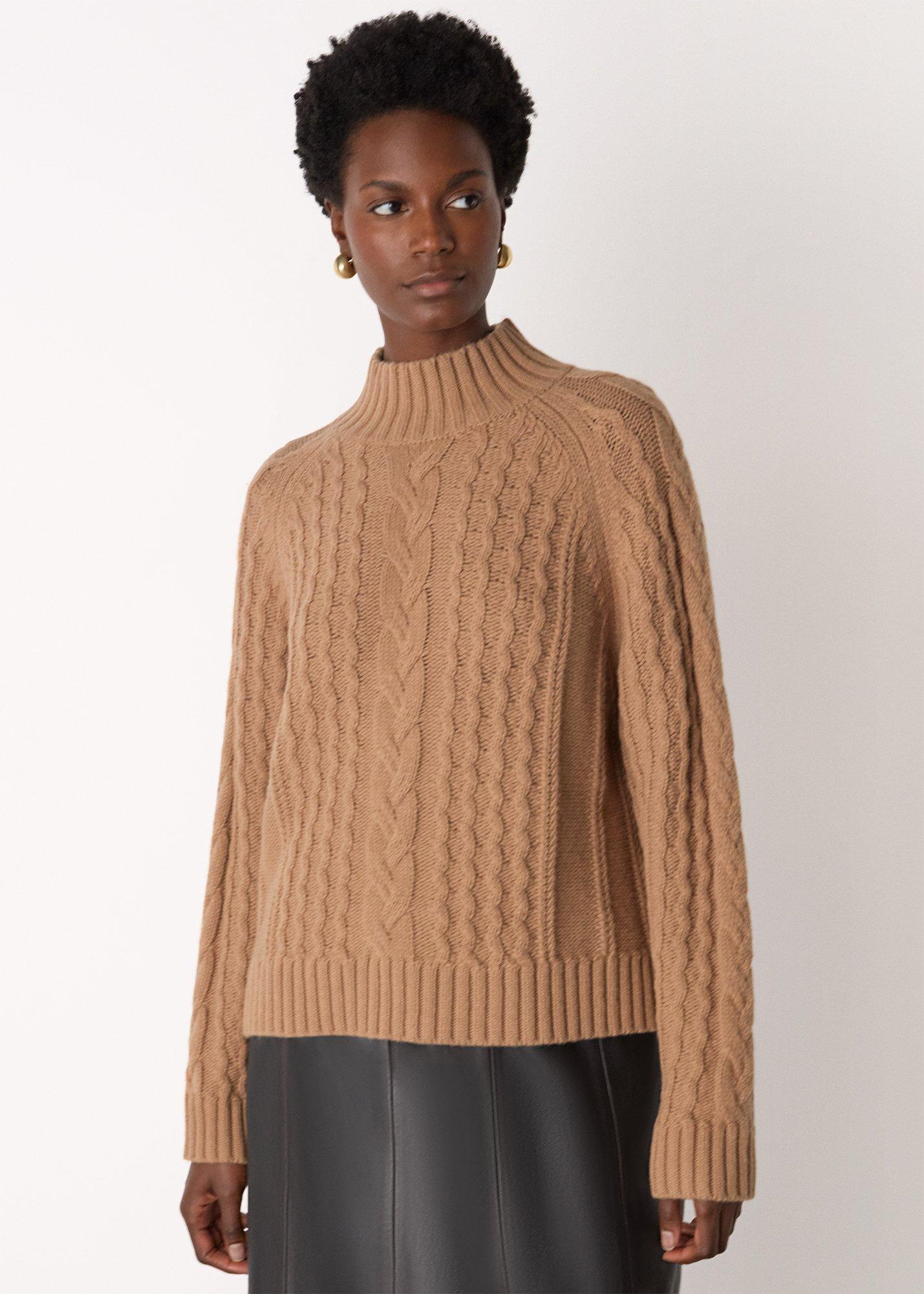 Cable Wool Mix Detail Knit