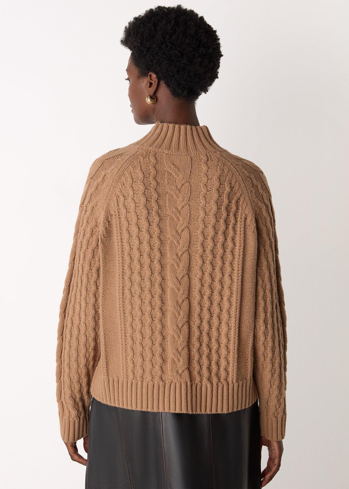 Cable Wool Mix Detail Knit