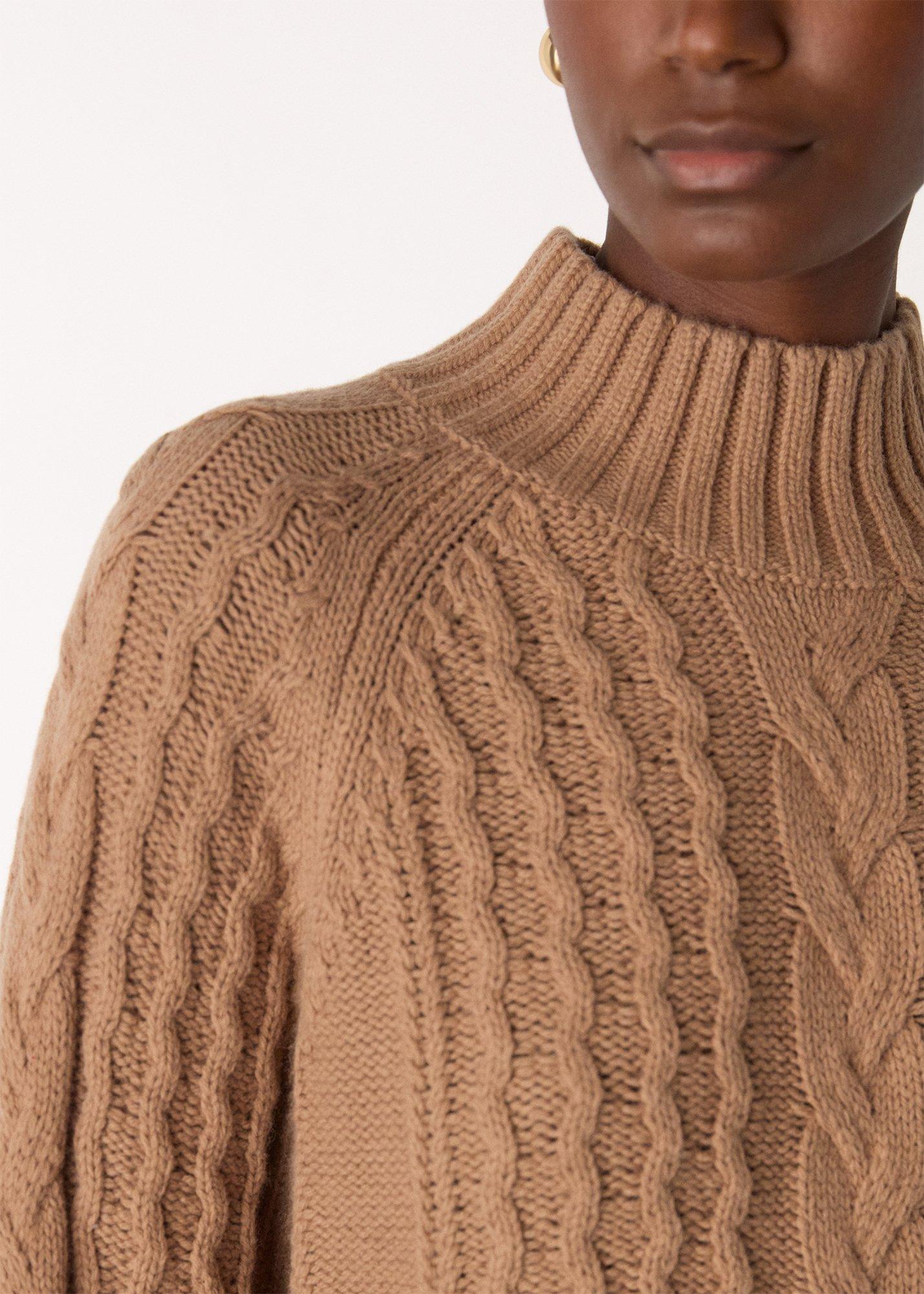 Cable Wool Mix Detail Knit