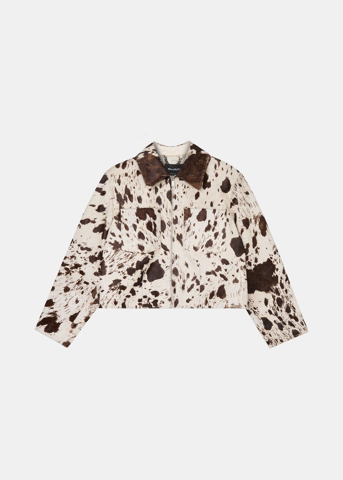 Cow Print Zip Jacket