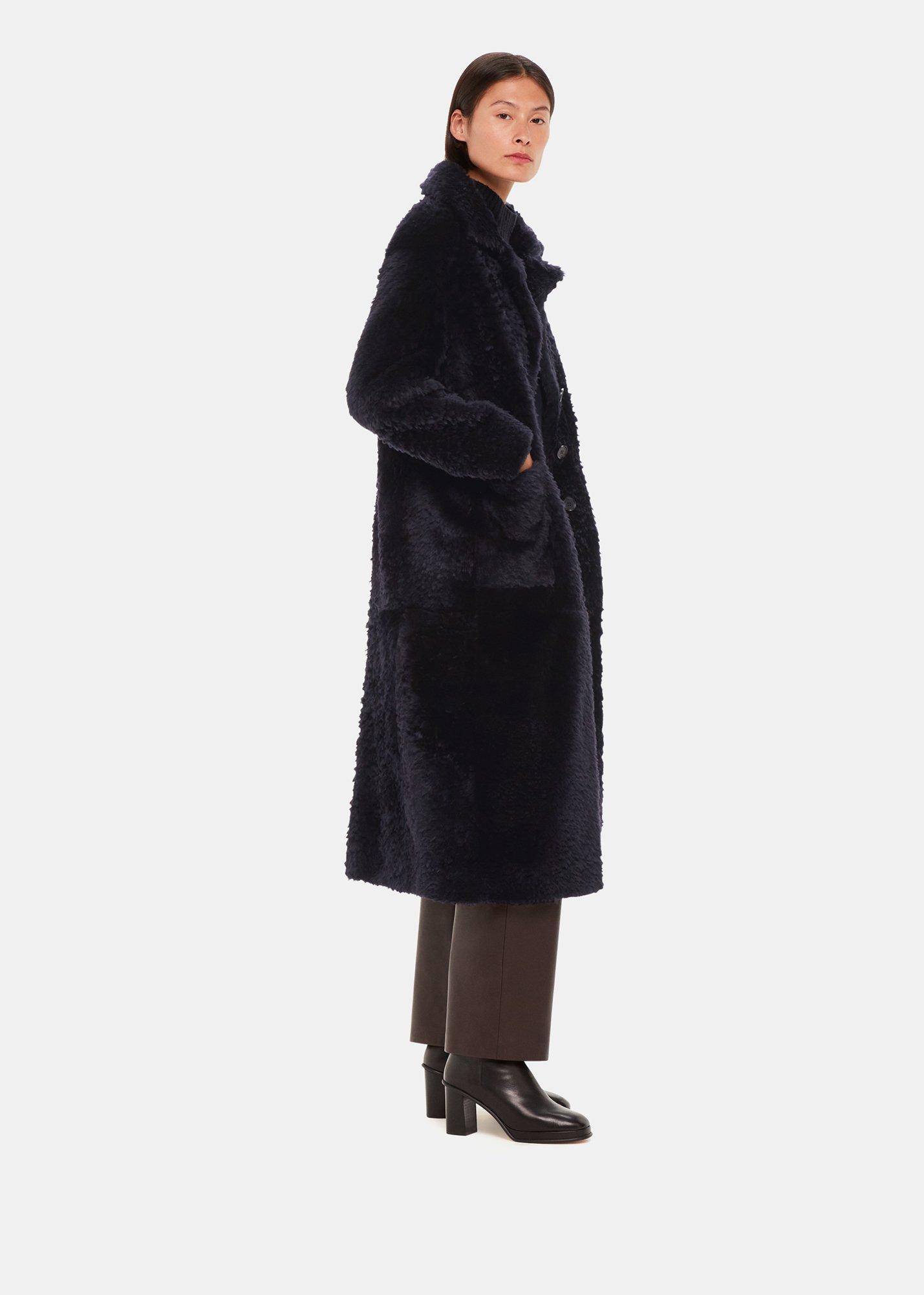 Navy Camille Shearling Coat