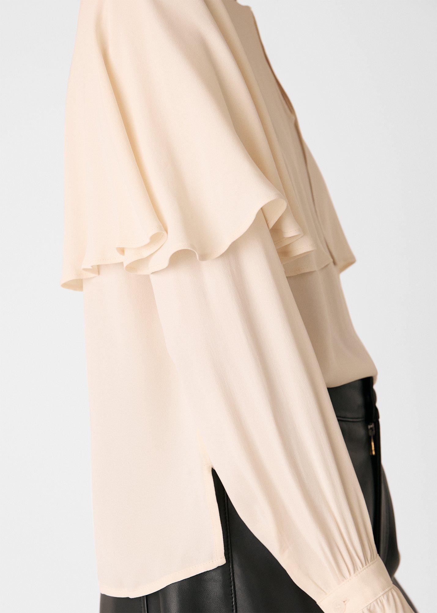 Cape Detail Crepe Blouse