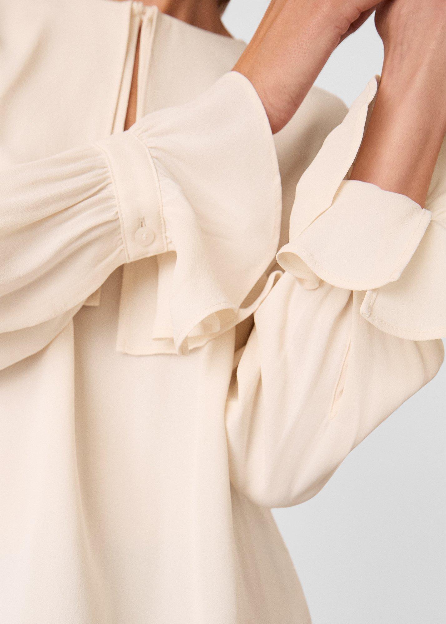 Cape Detail Crepe Blouse
