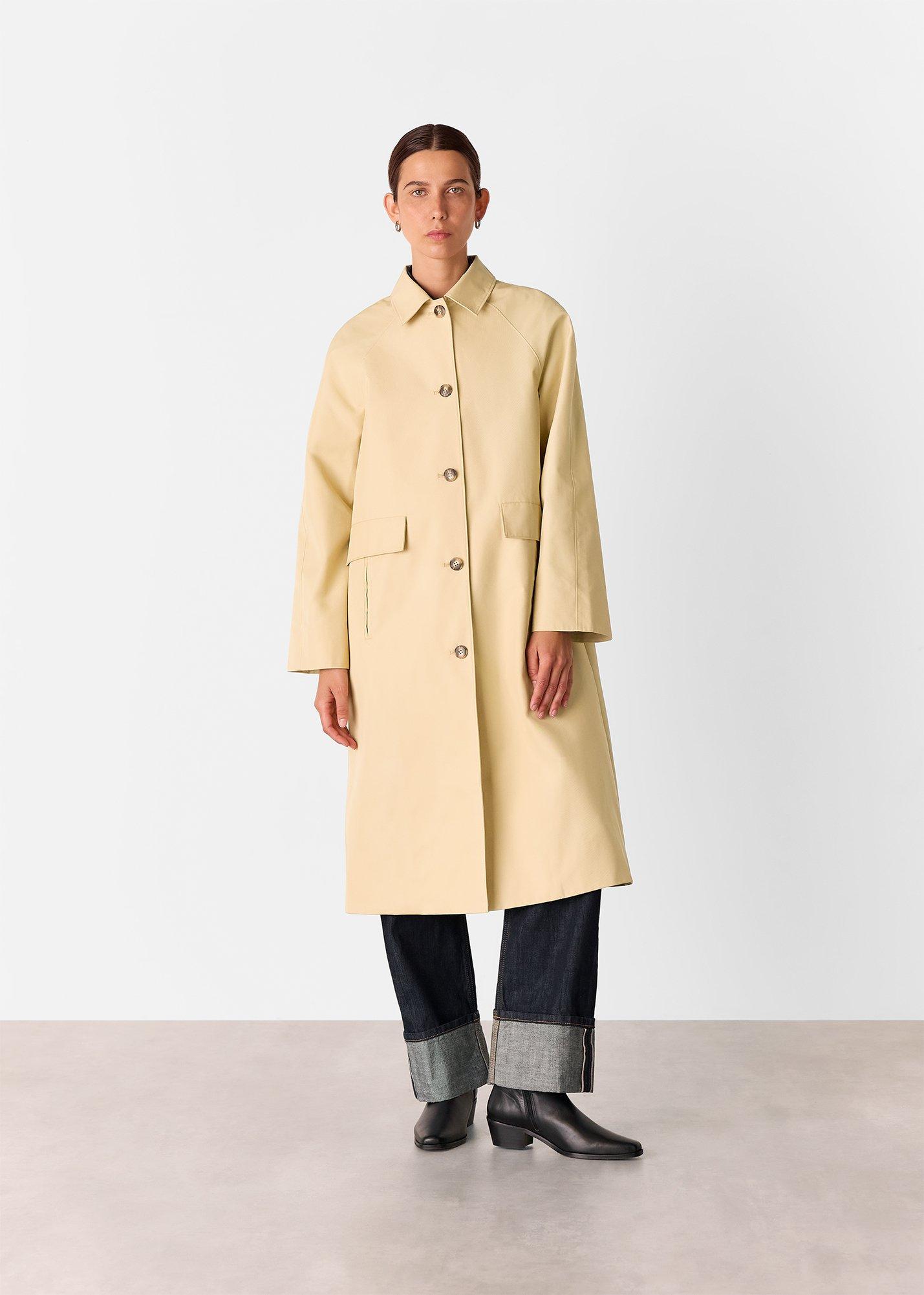 Neutral Car Coat With Pocket Detail