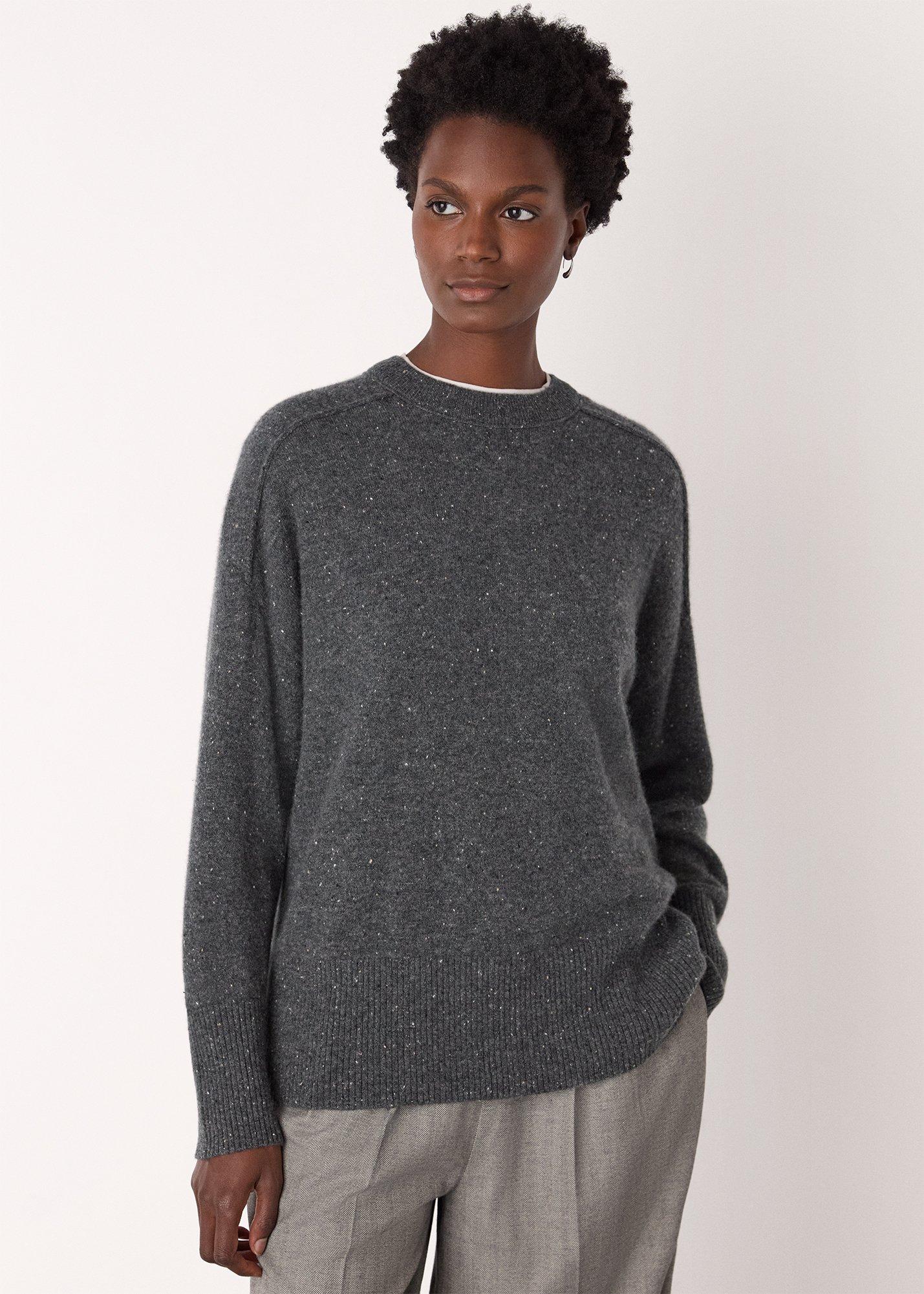 Cashmere Fleck Crew Neck Knit