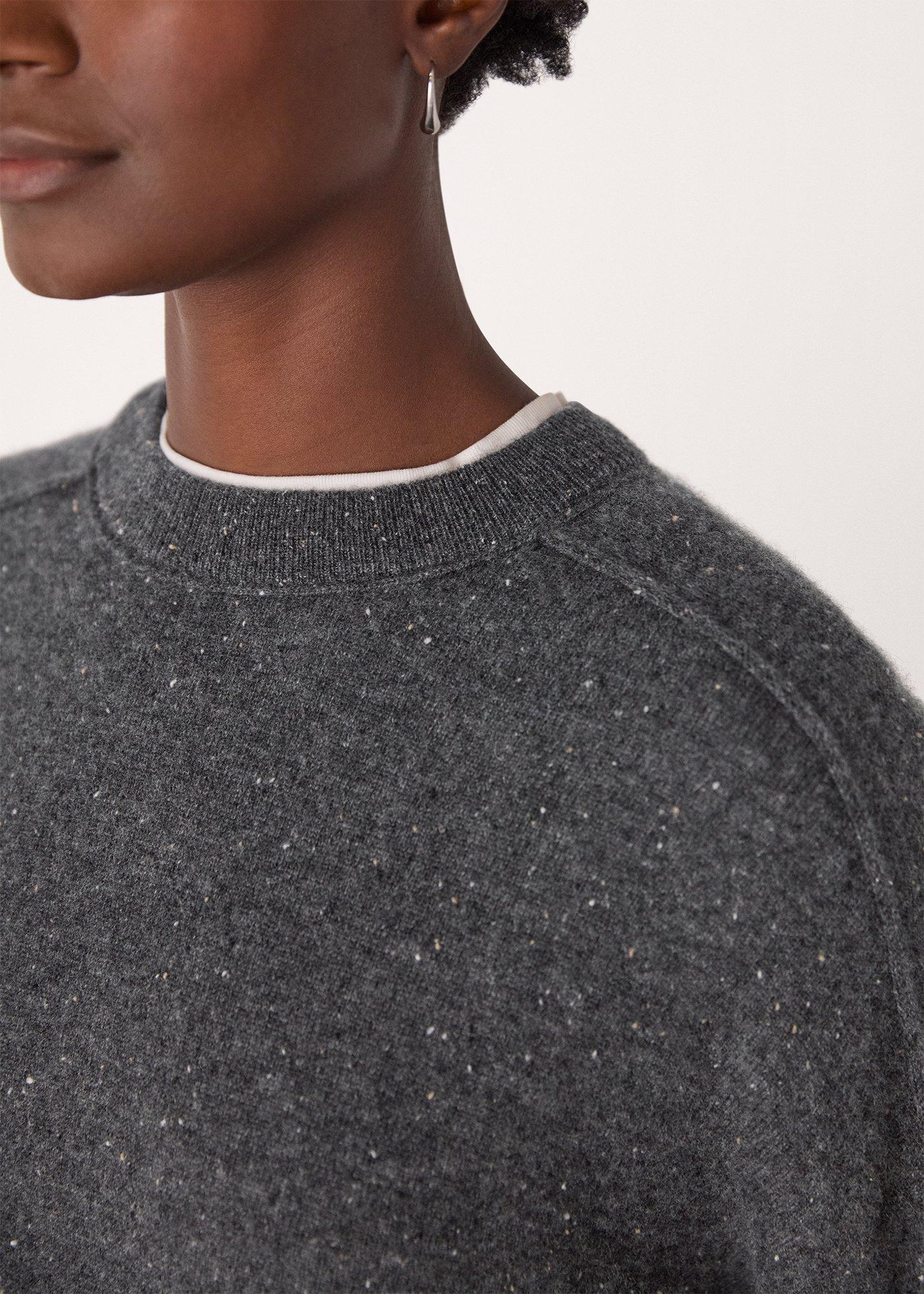 Cashmere Fleck Crew Neck Knit