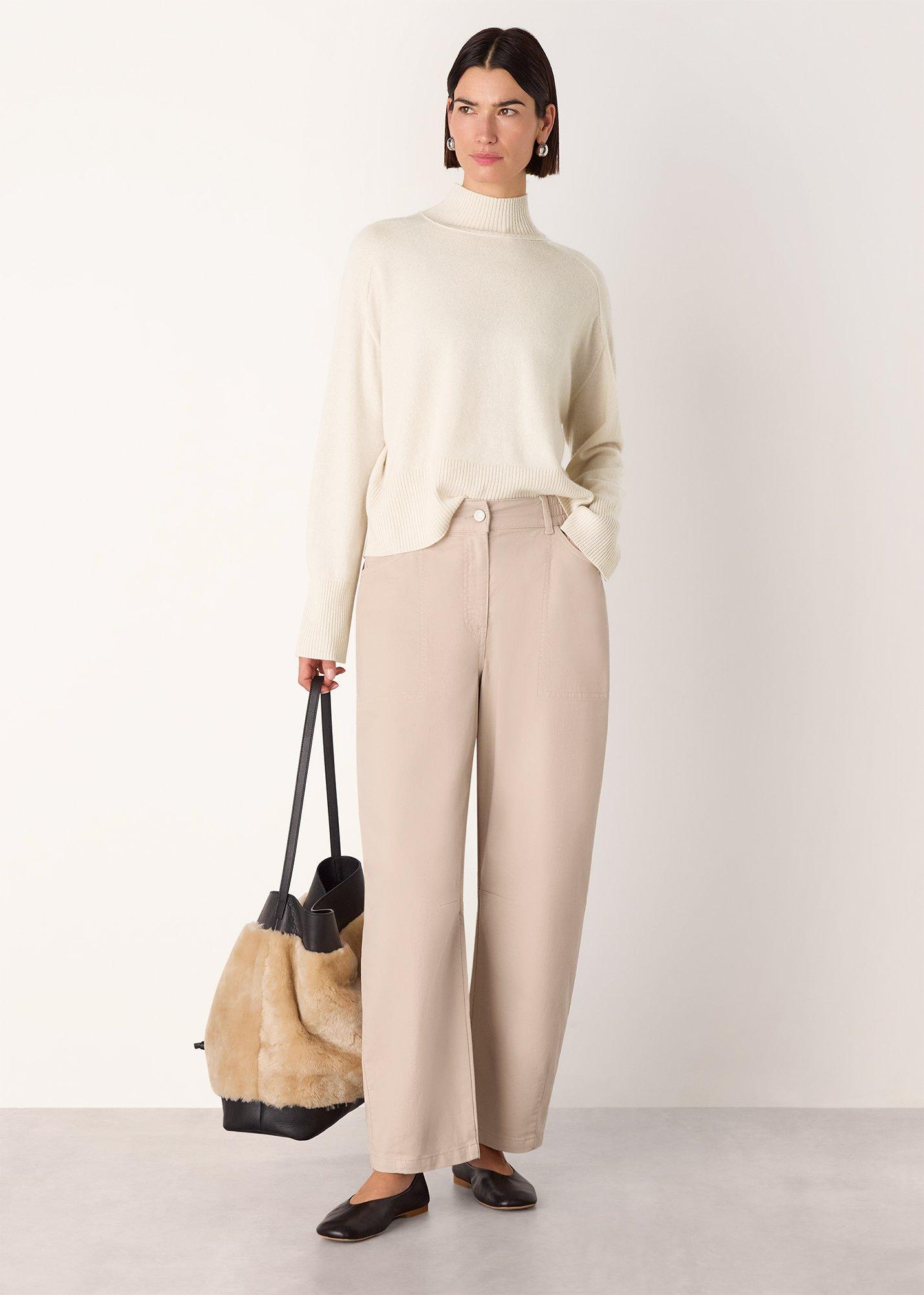 Ivory Cashmere Funnel Neck