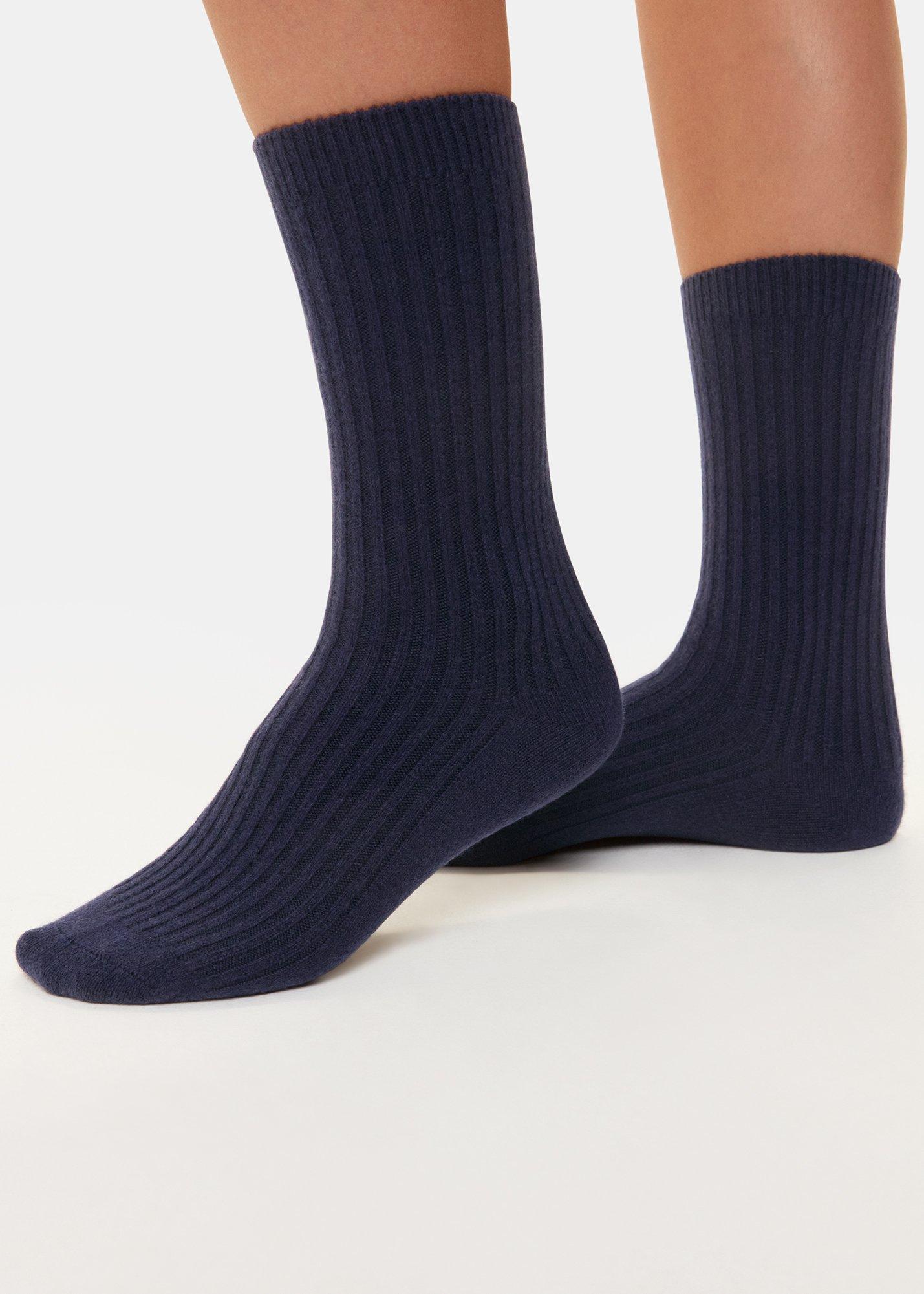 Cashmere Ribbed Socks