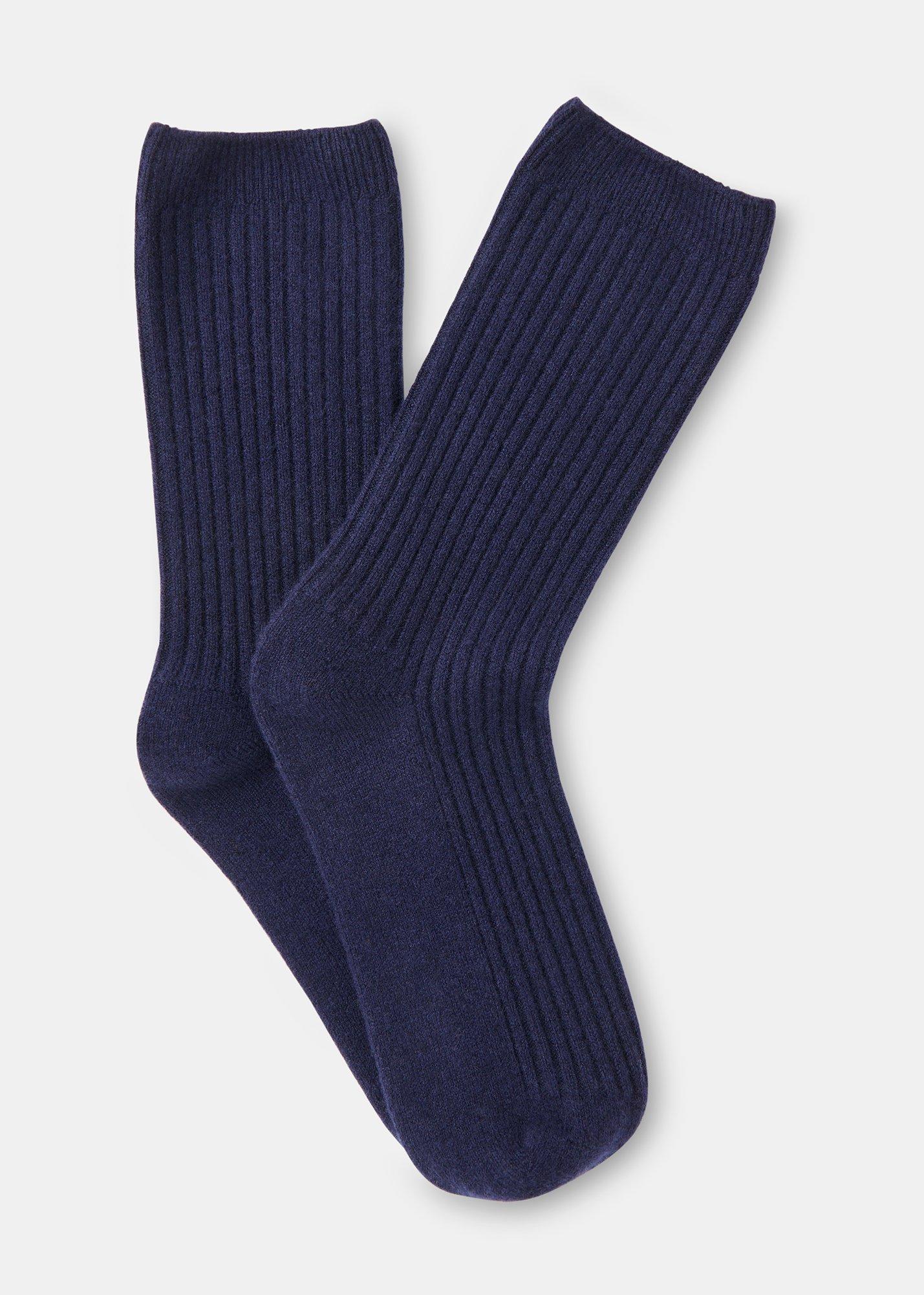 Cashmere Ribbed Socks