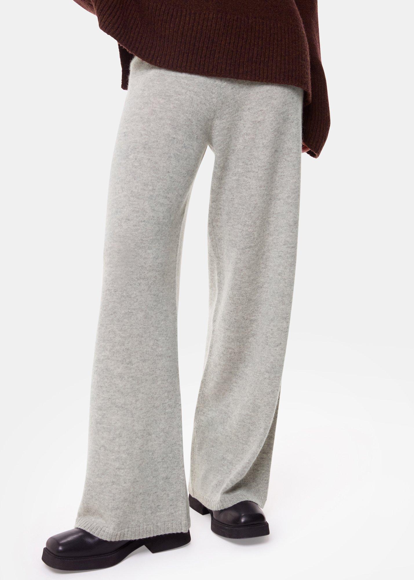 Grey Marl Cashmere Straight Leg Jogger