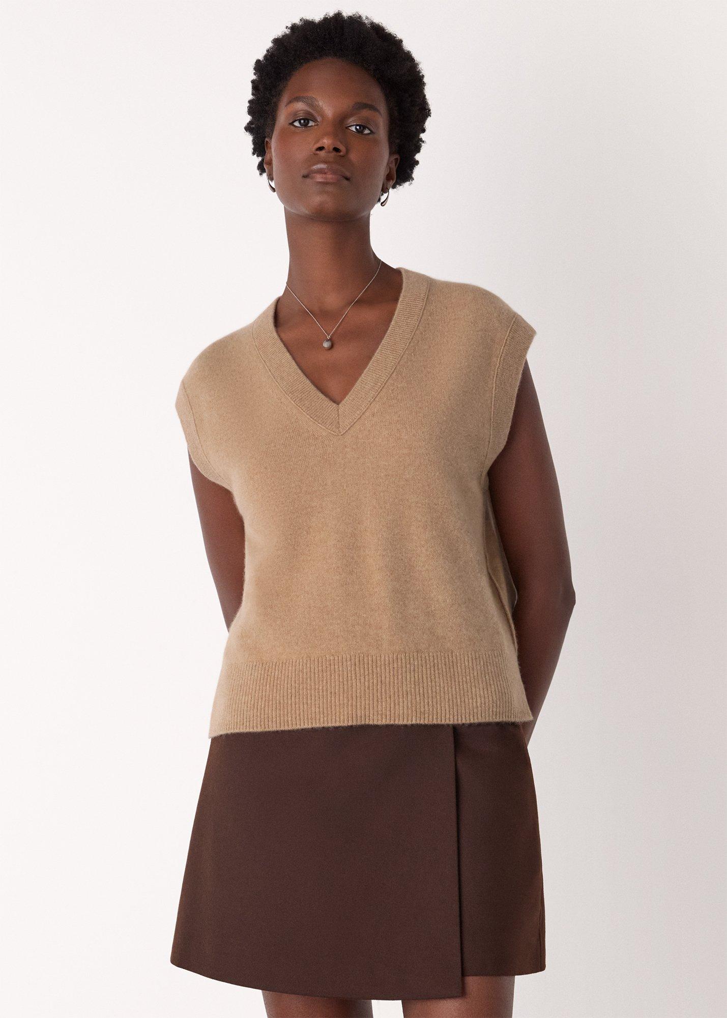 Cashmere V Neck Tank