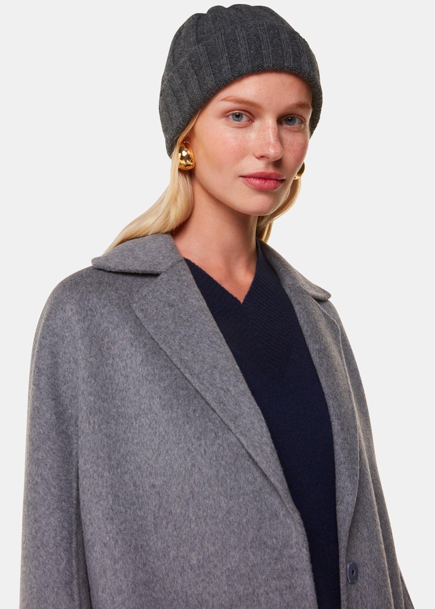 Dark Grey Cashmere Wool Blend Hat