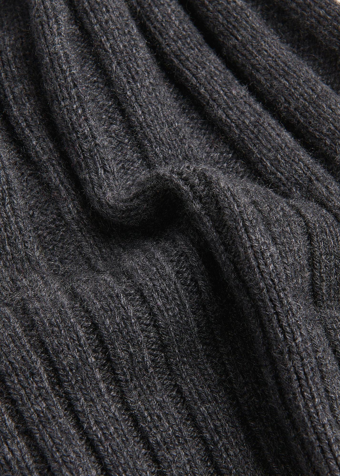 Dark Grey Cashmere Wool Blend Hat
