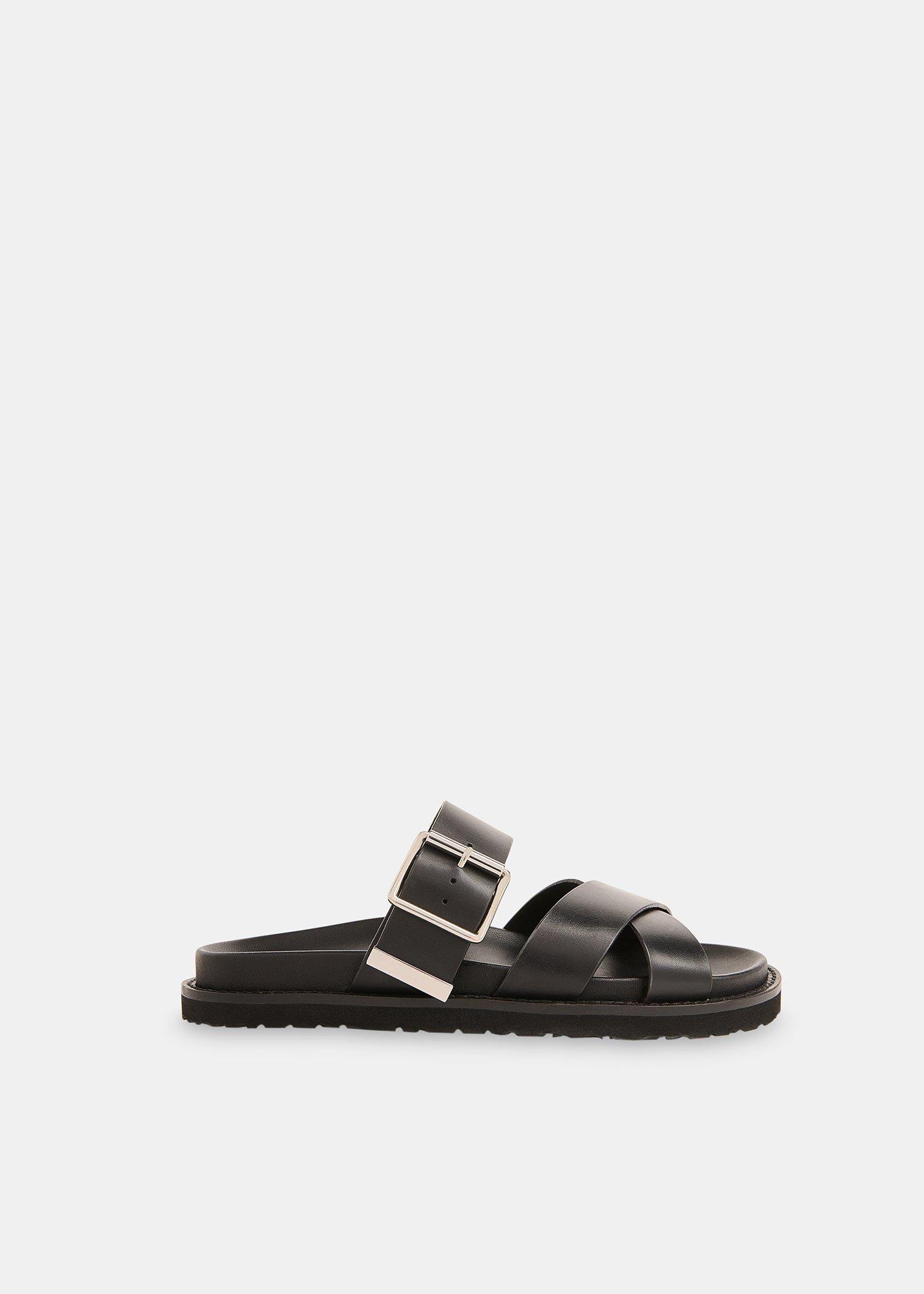 Black Celestine Buckle Detail Slider