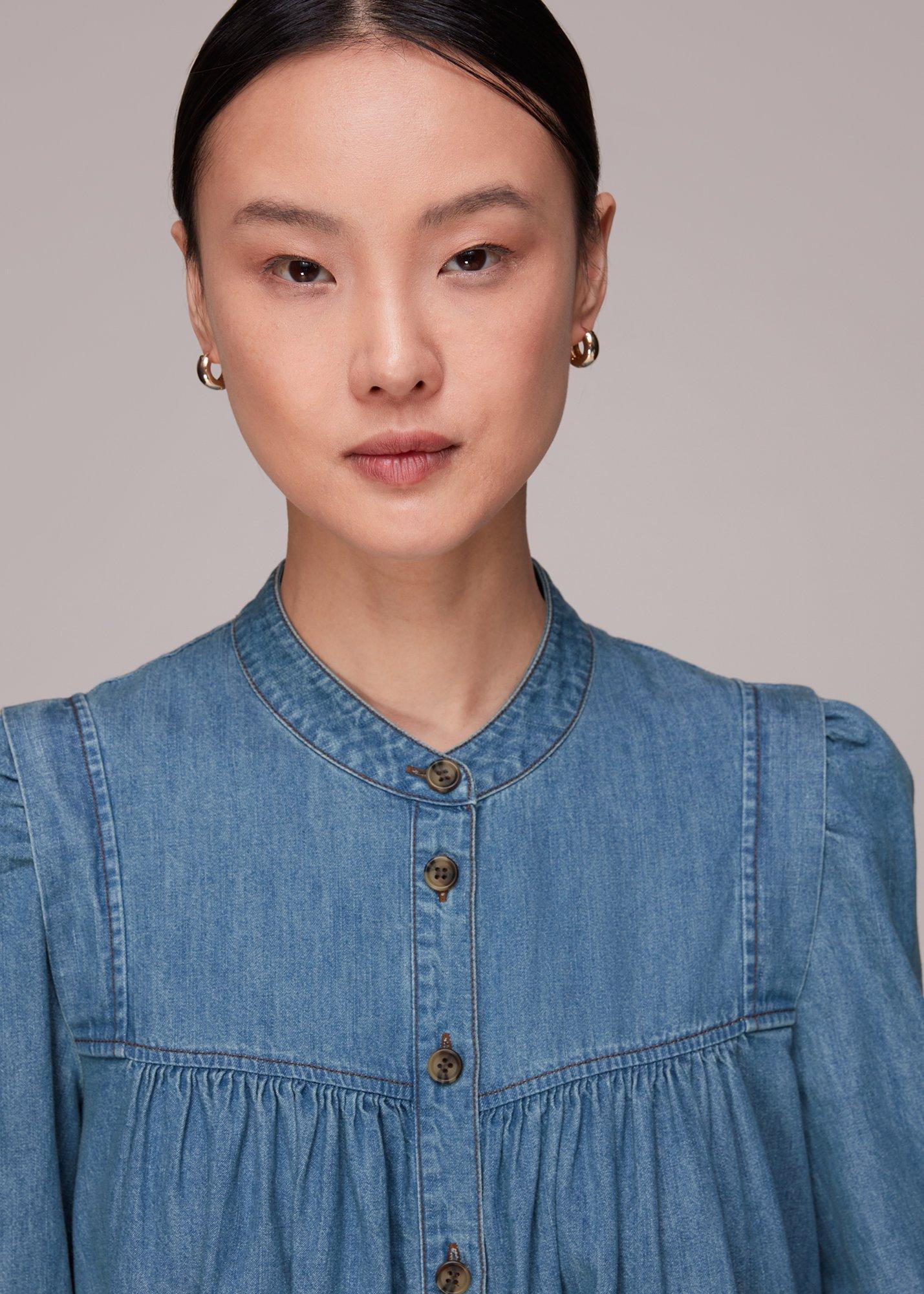 Chambray Denim Trapeze Dress