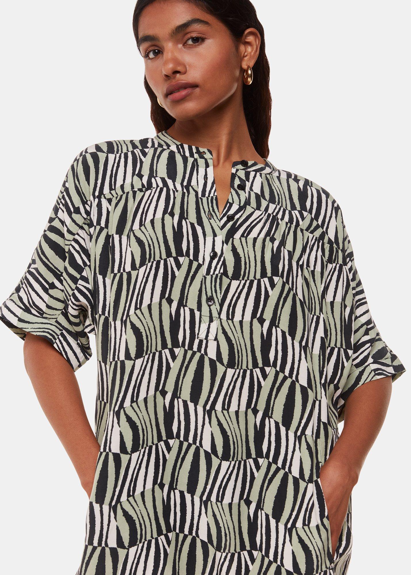 Petite Checkerboard Tiger Print Dress