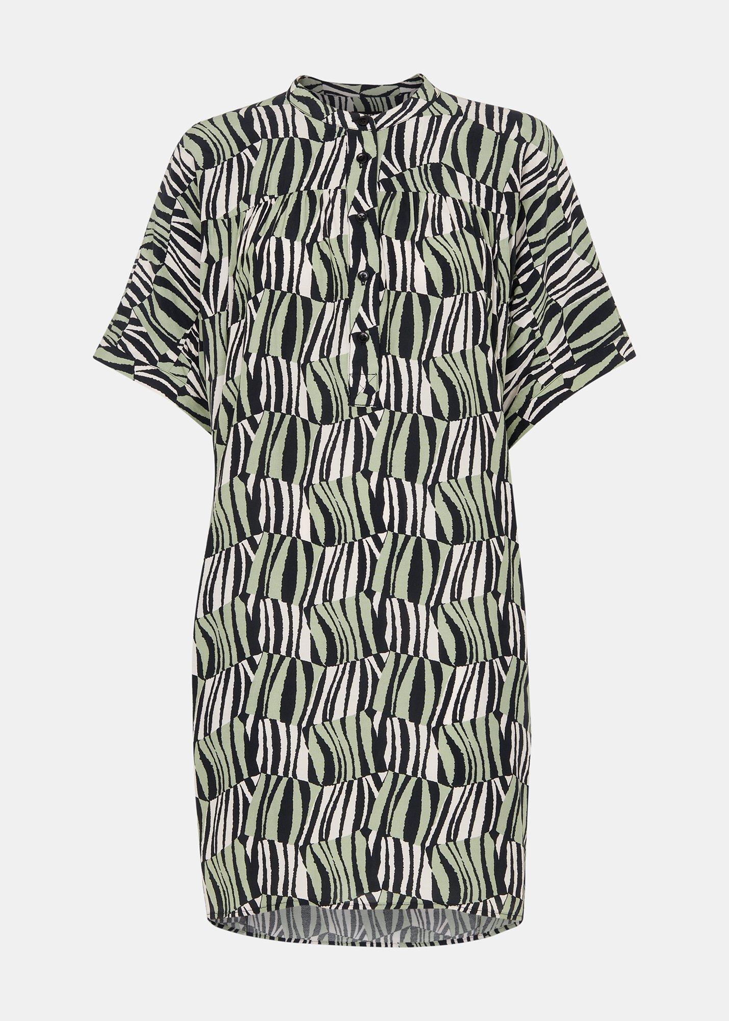 Petite Checkerboard Tiger Print Dress