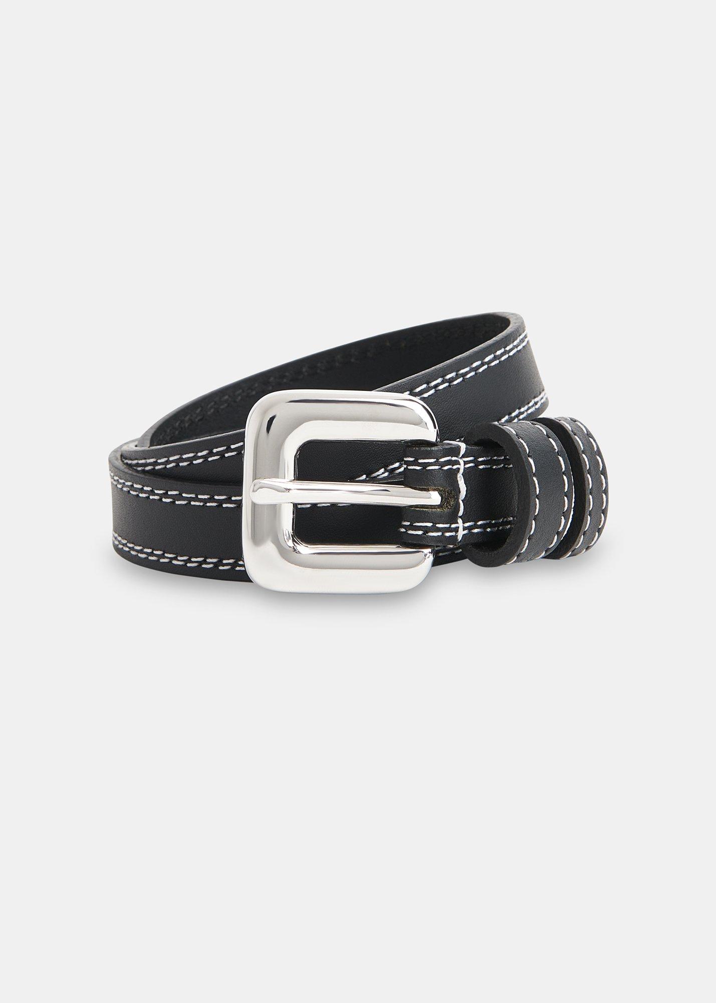 Black and White Square Buckle Belt