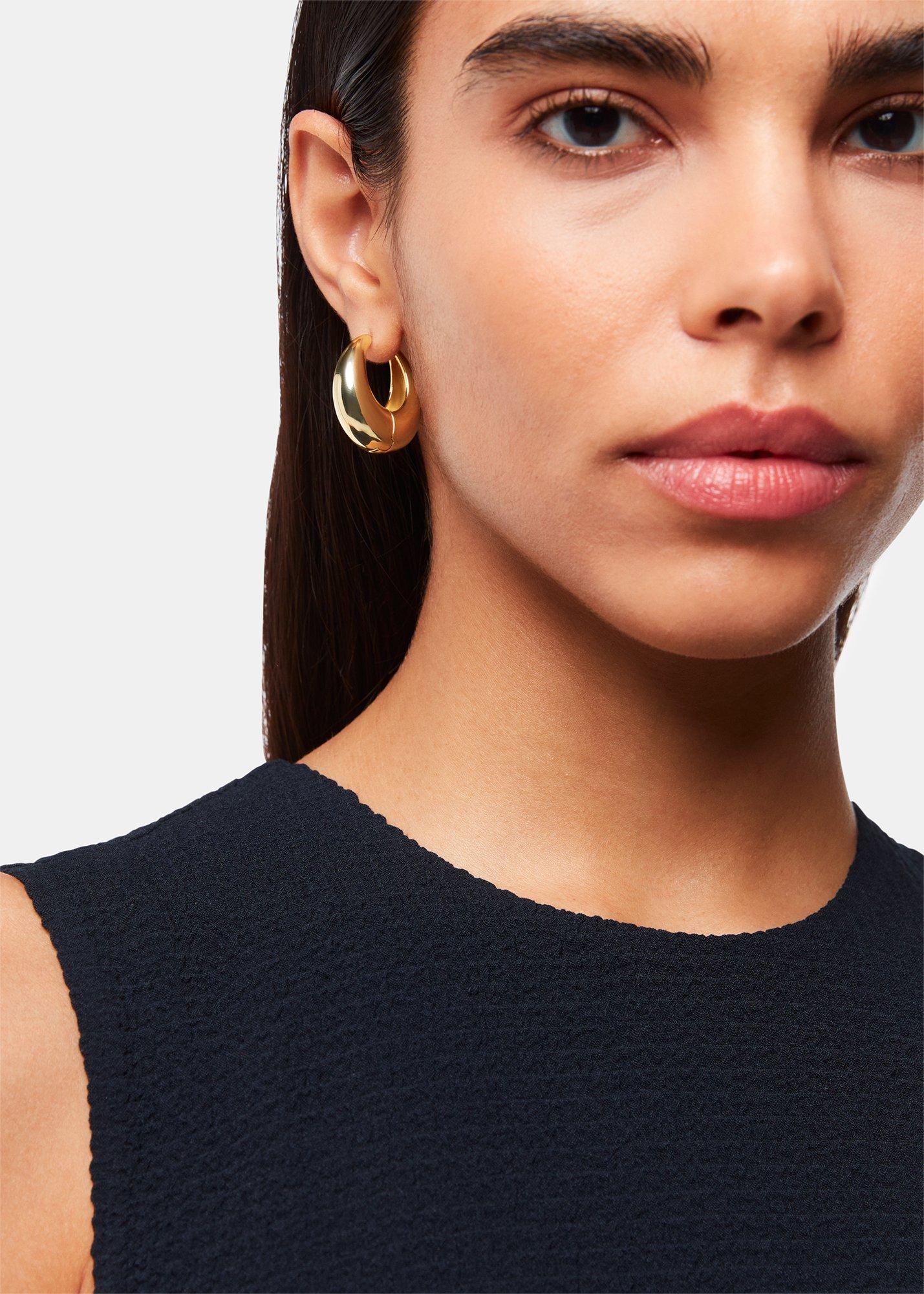 Gold Chunky Curved Earring