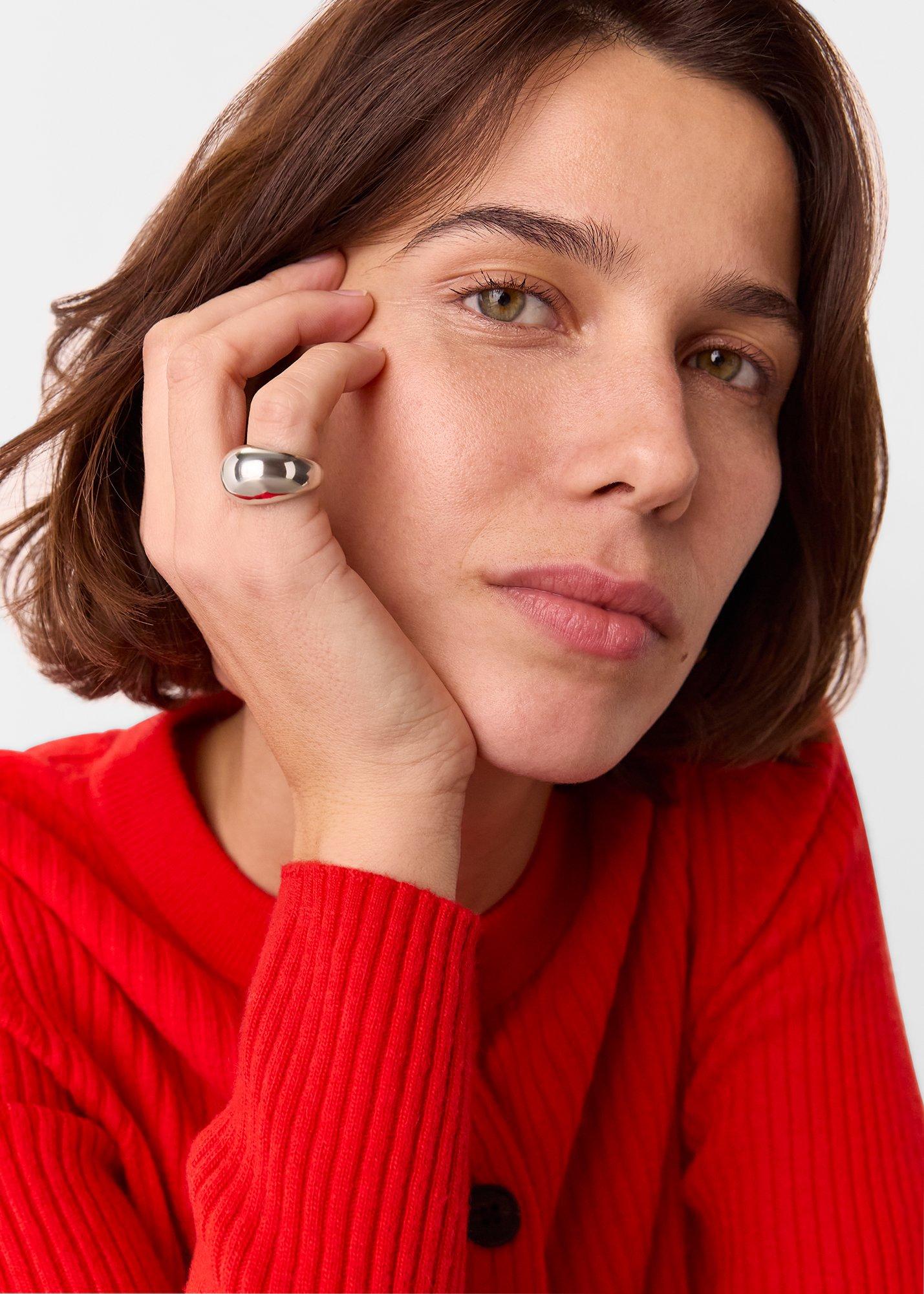 Silver Chunky Curved Ring