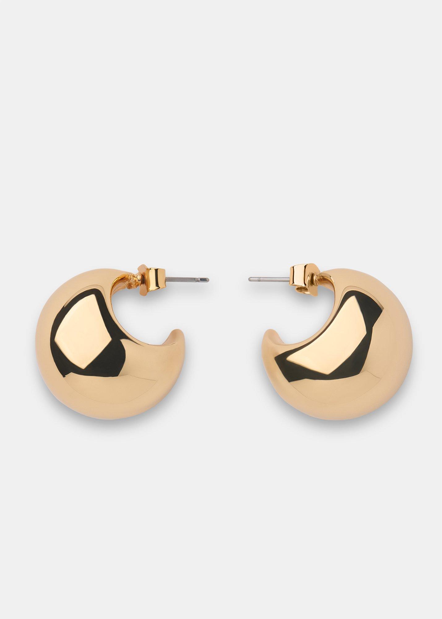 Gold Chunky Curved Stud Earring