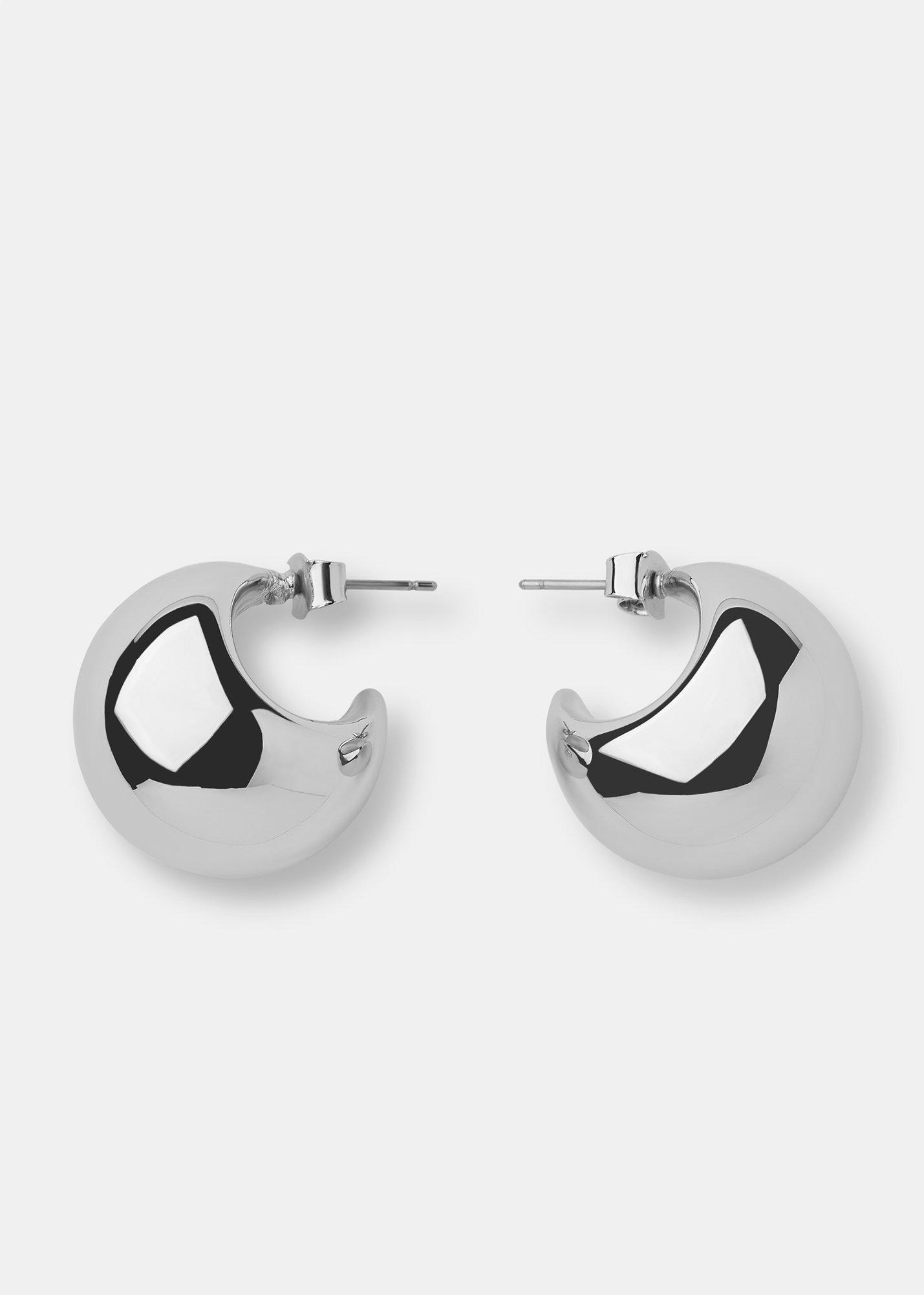 Silver Chunky Curved Stud Earring
