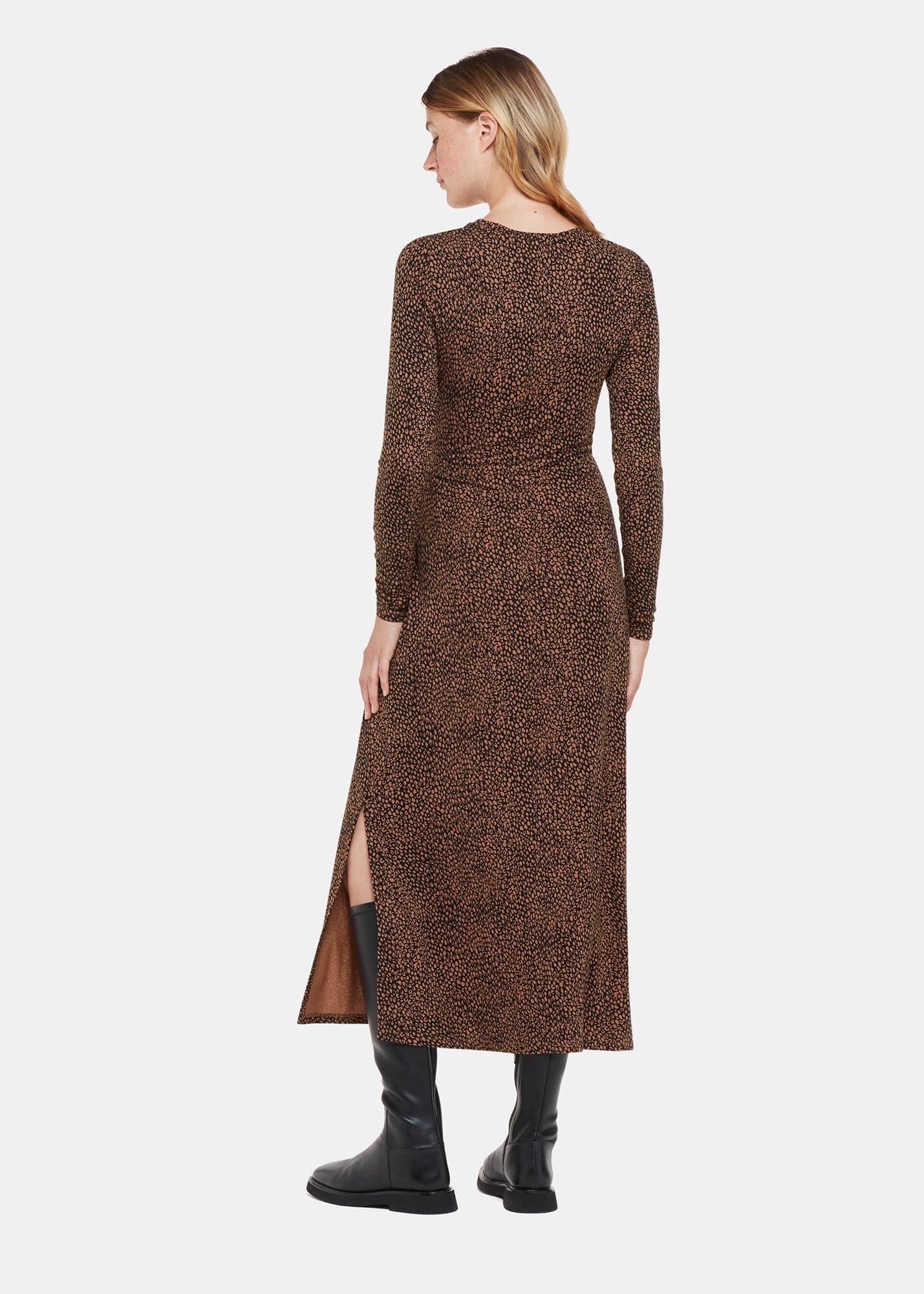 Black Coffee Bean Tie Jersey Dress