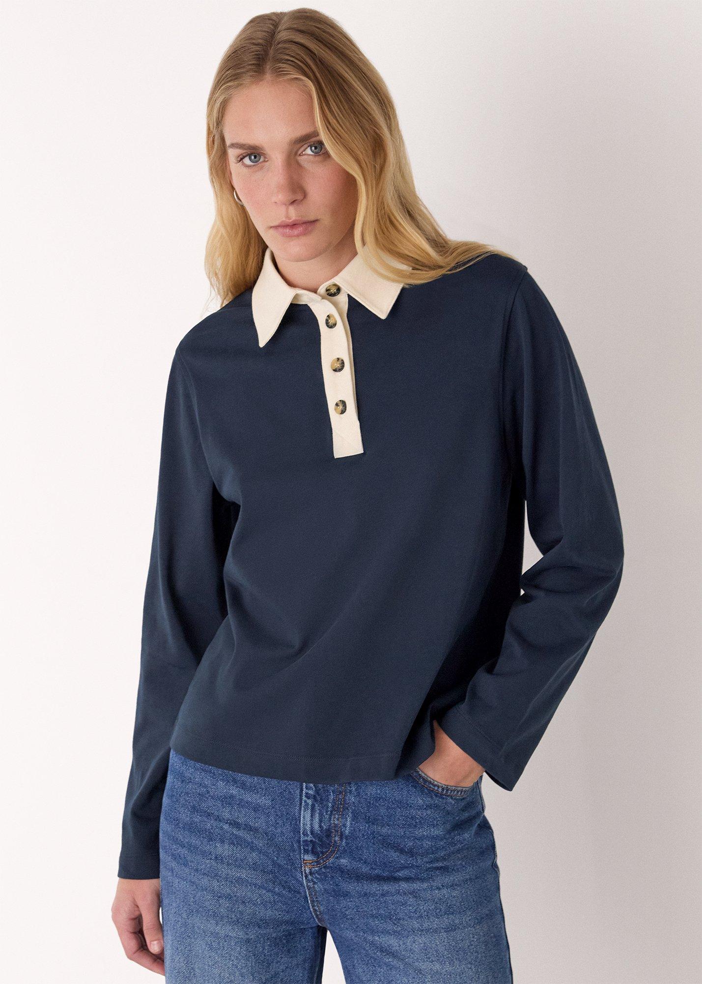 Contrast Collar Polo Shirt