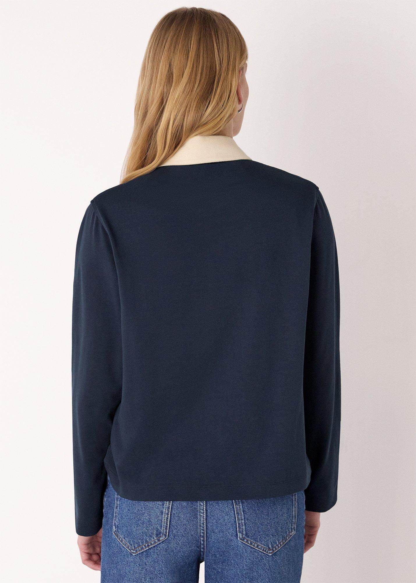 Contrast Collar Polo Shirt