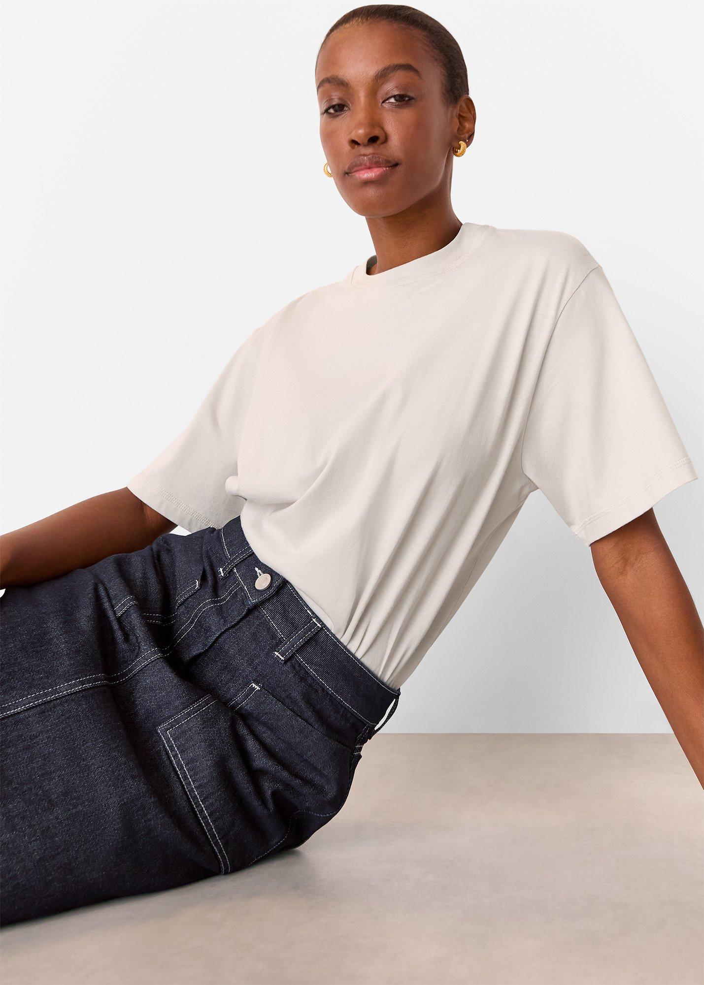 Contrast Stitch Midi Skirt