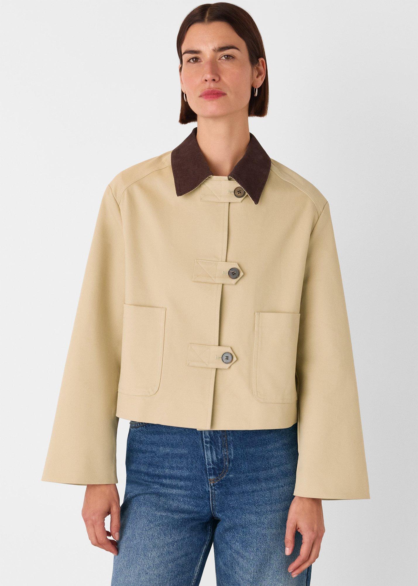 Neutral Corduroy Collar Jacket