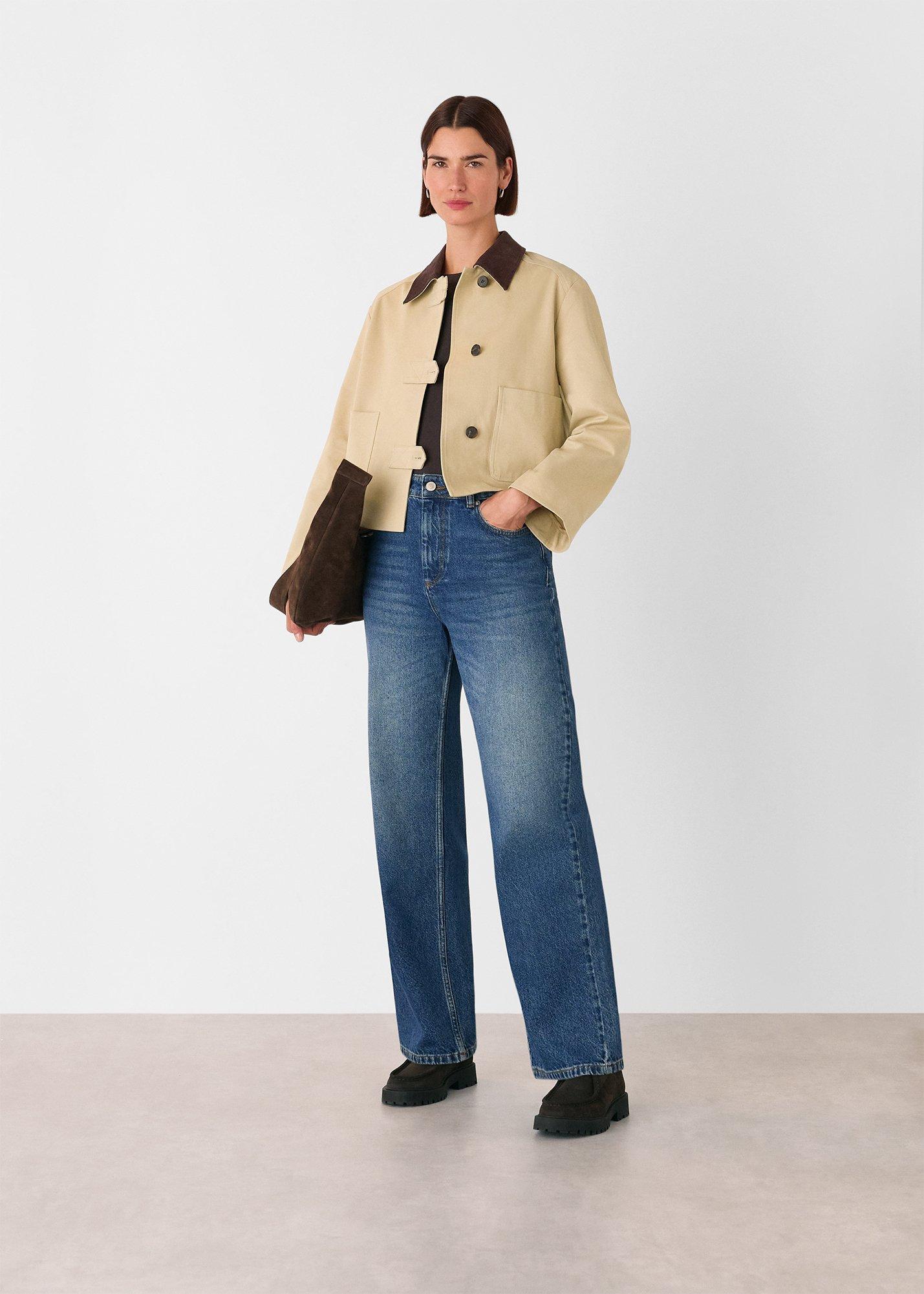 Neutral Corduroy Collar Jacket