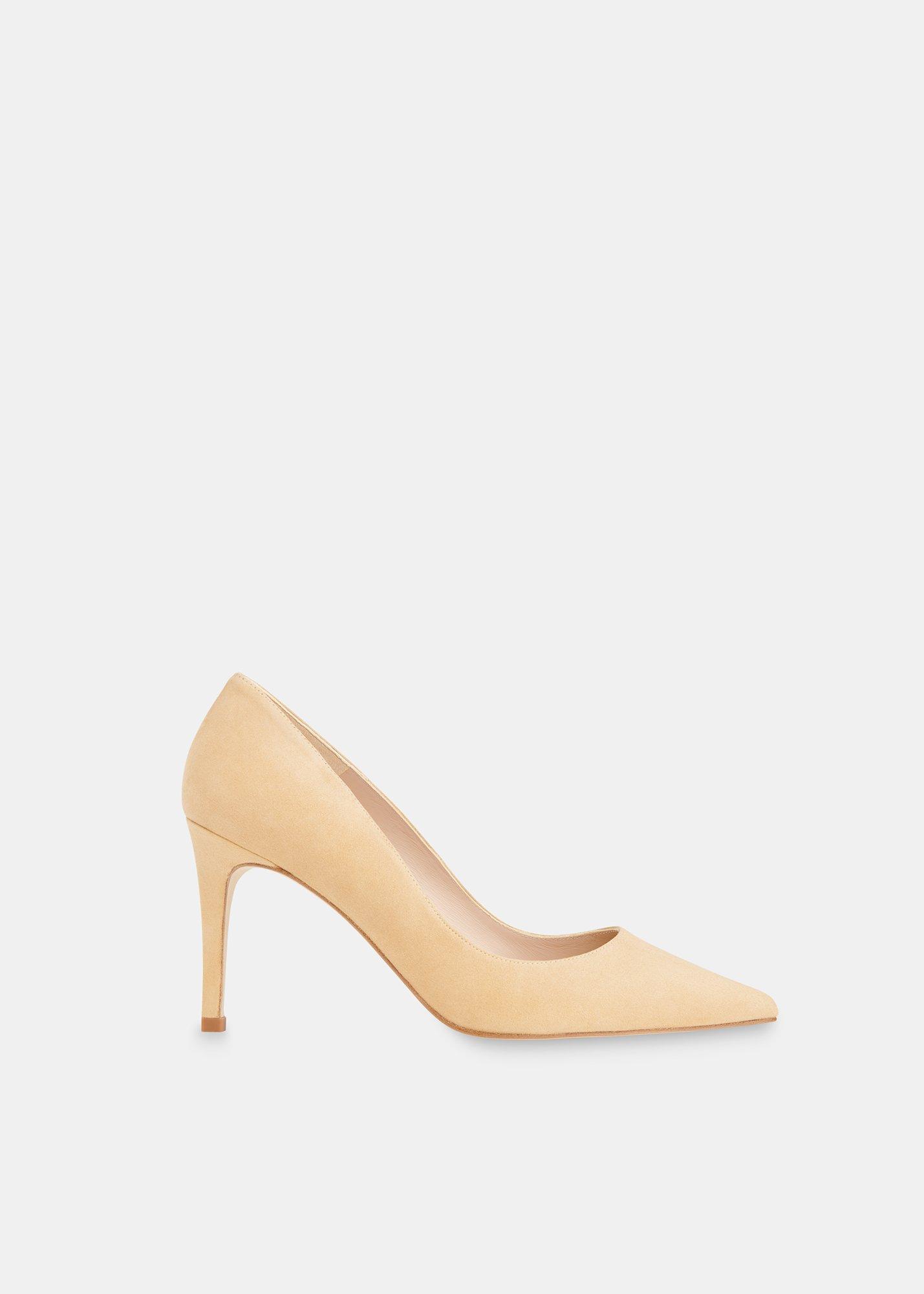 Beige Corie Suede Heeled Pump
