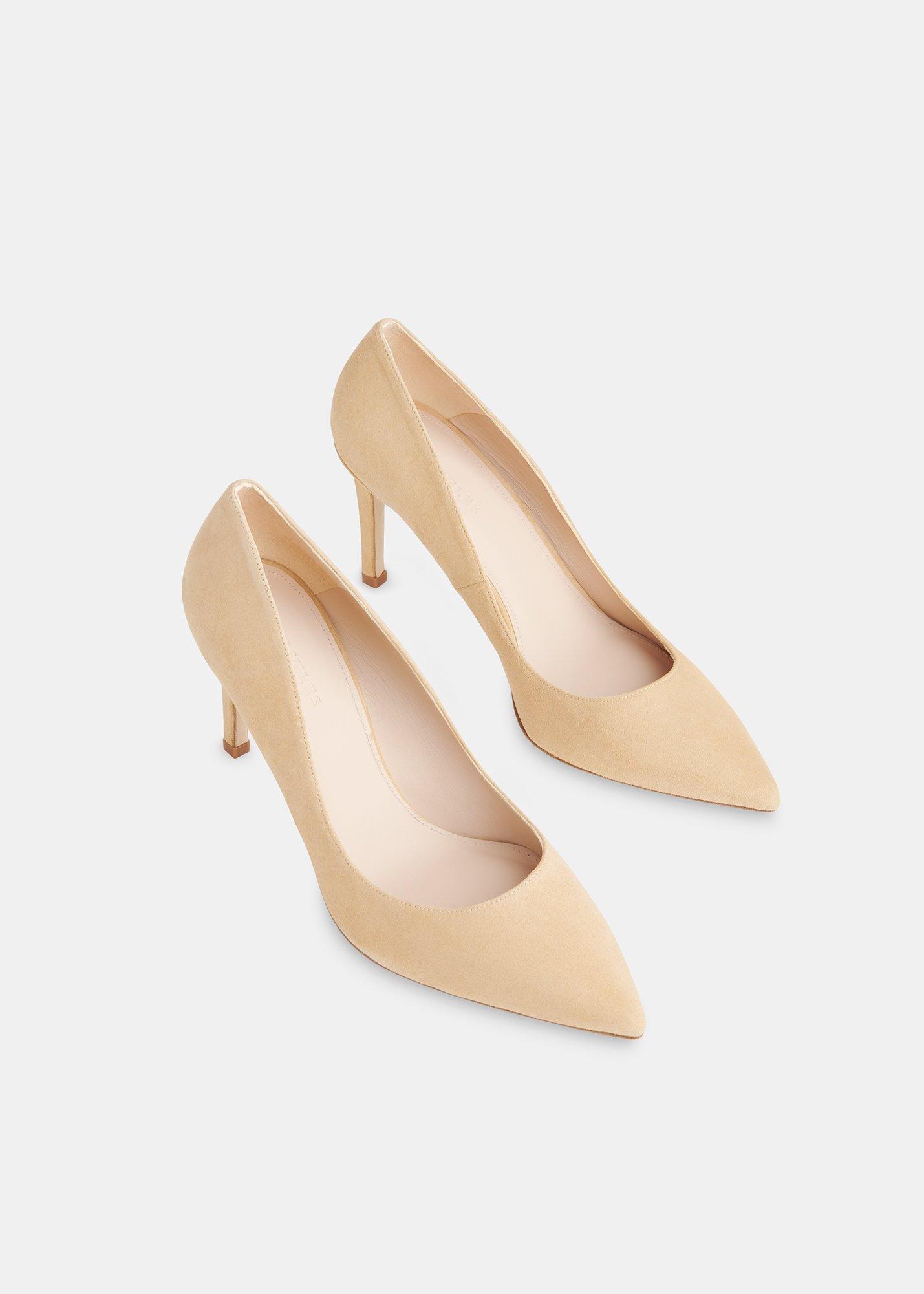 Beige Corie Suede Heeled Pump
